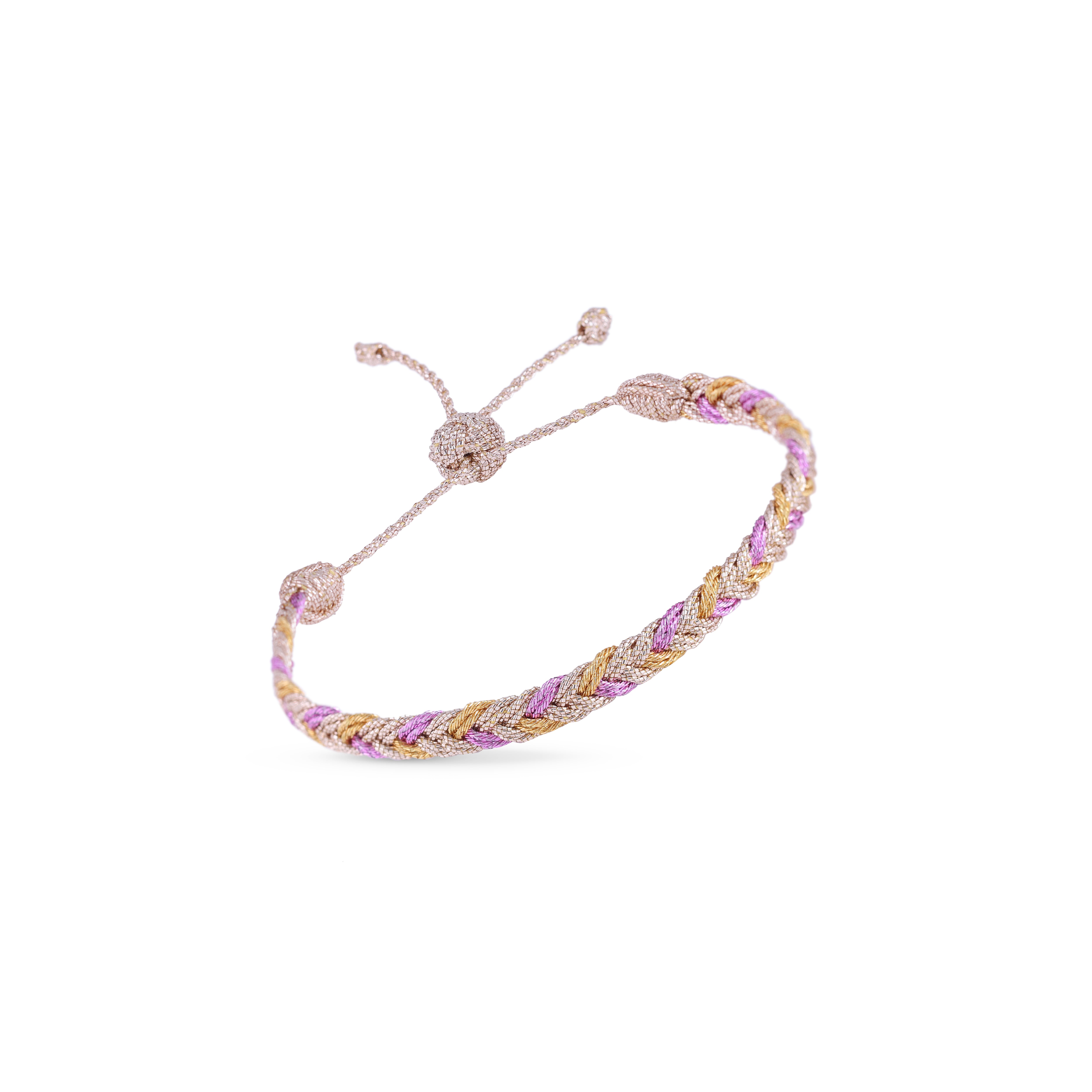 Eya nº2 Bracelet in Rose Gold Amber Hot Pink