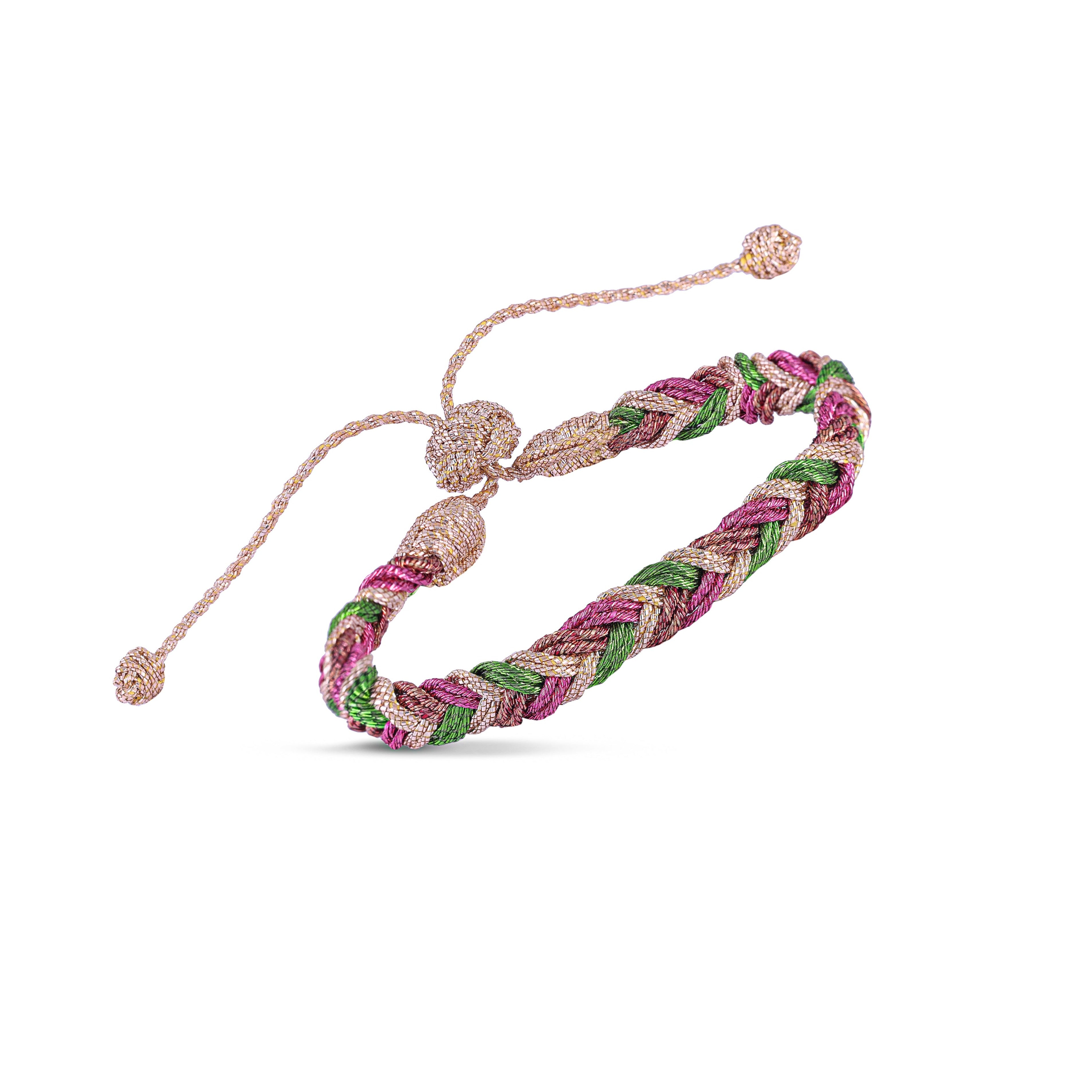 Eya n°2 Bracelet in Rose Gold Lime Raspberry