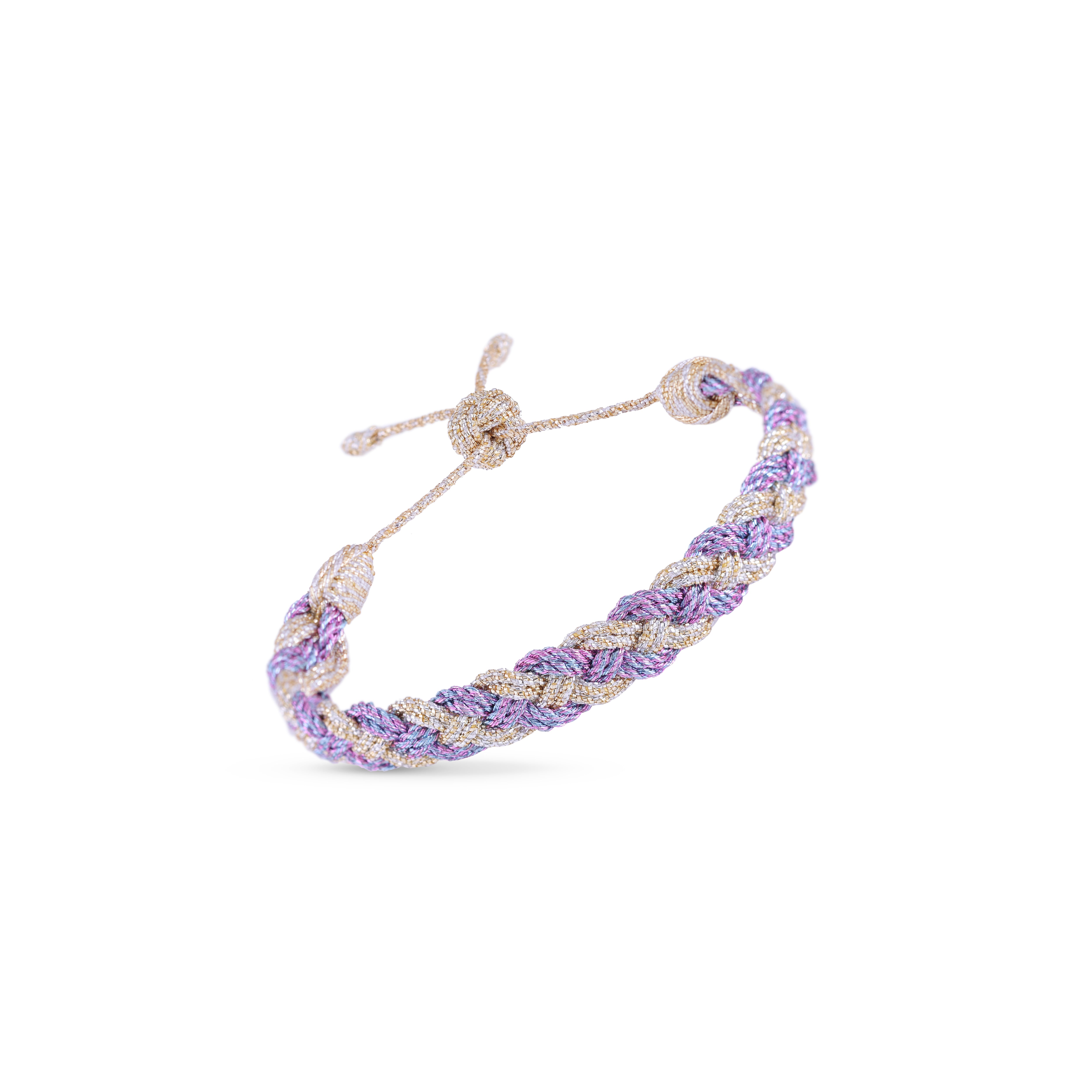 Gaia nº2 Bracelet in Gold & Silver Pink Powder Blue