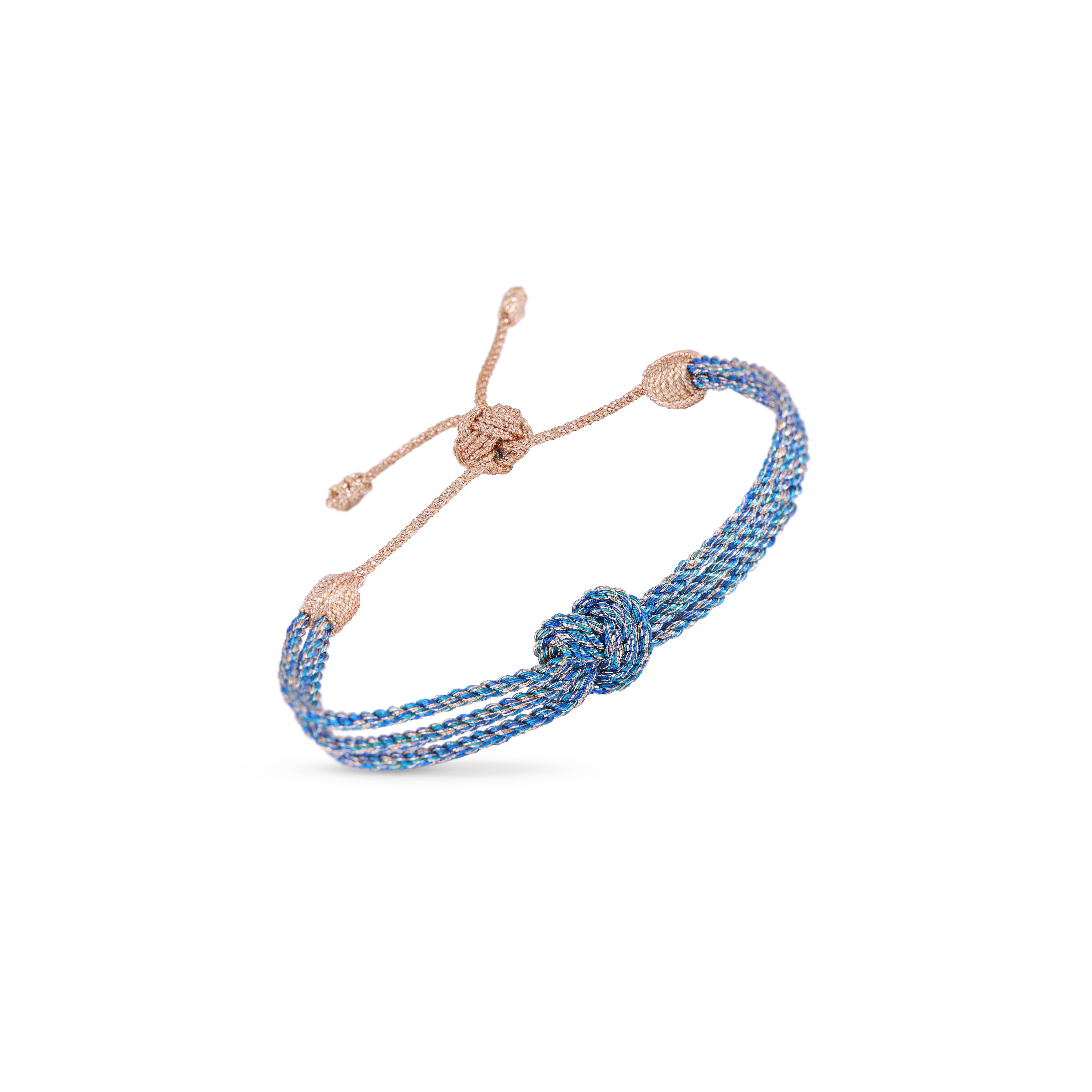 Heart nº1 Bracelet in Peach Bright Blue
