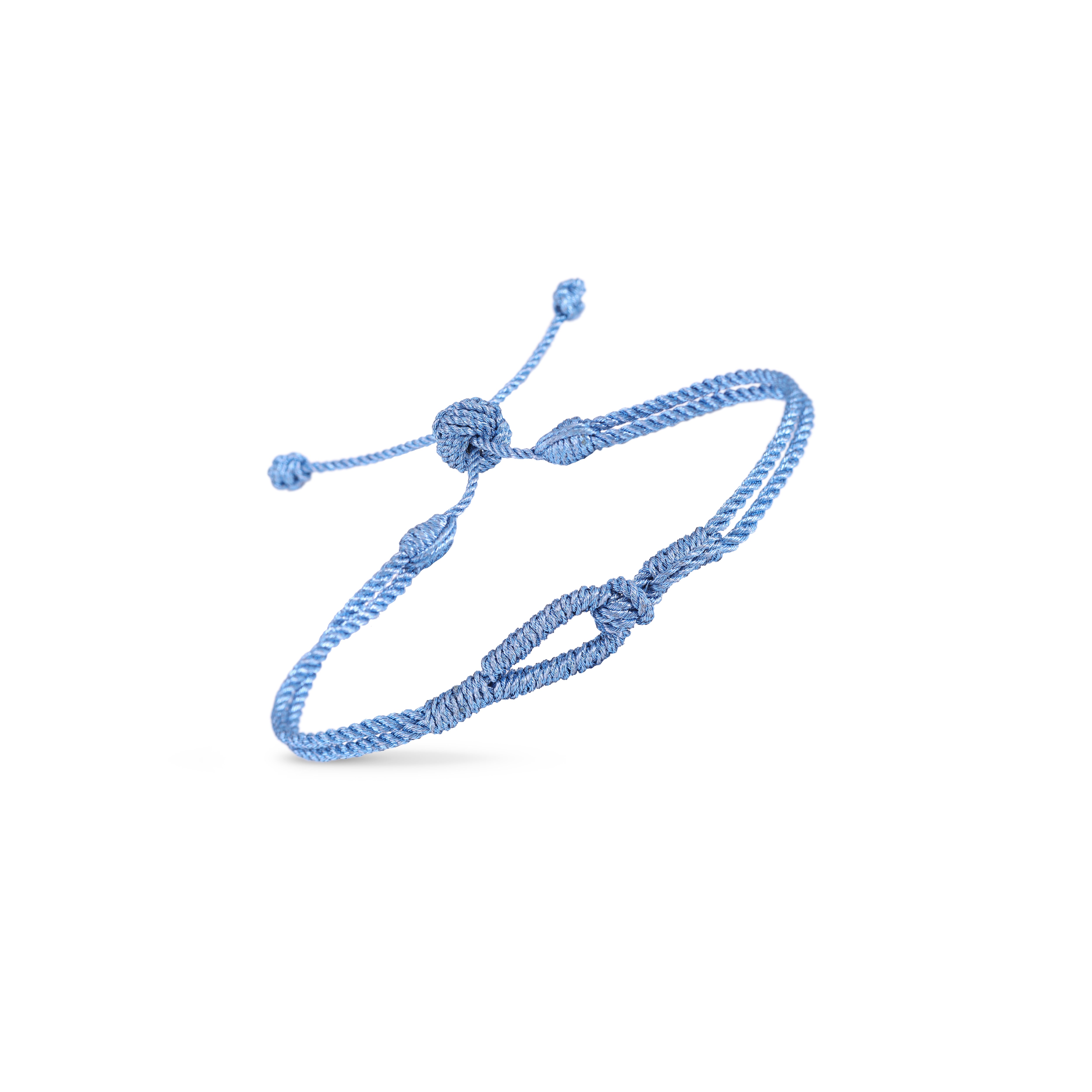 Hook Bracelet in Silver Blue - Men