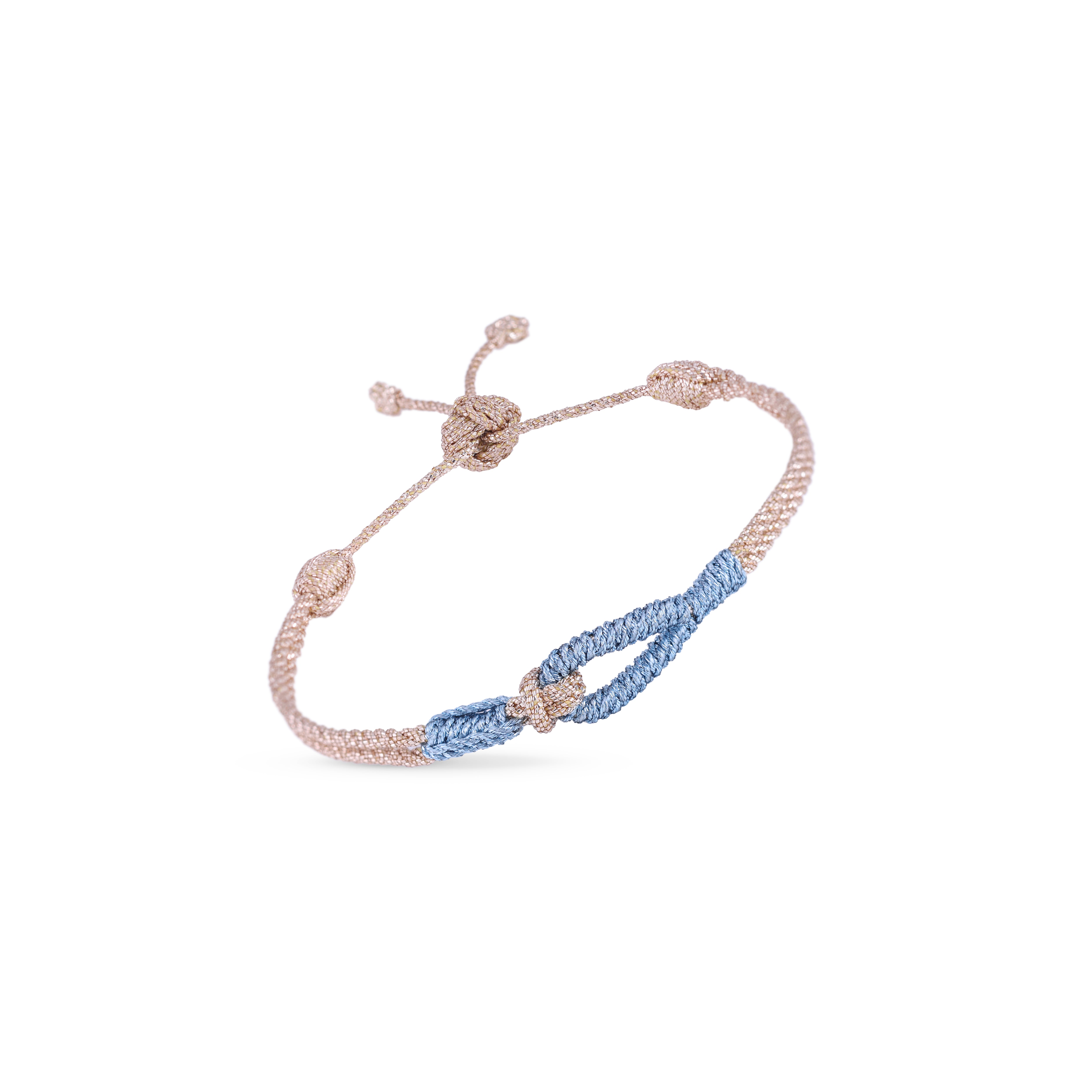 Hook nº2 Bracelet in Rose Gold Powder Blue