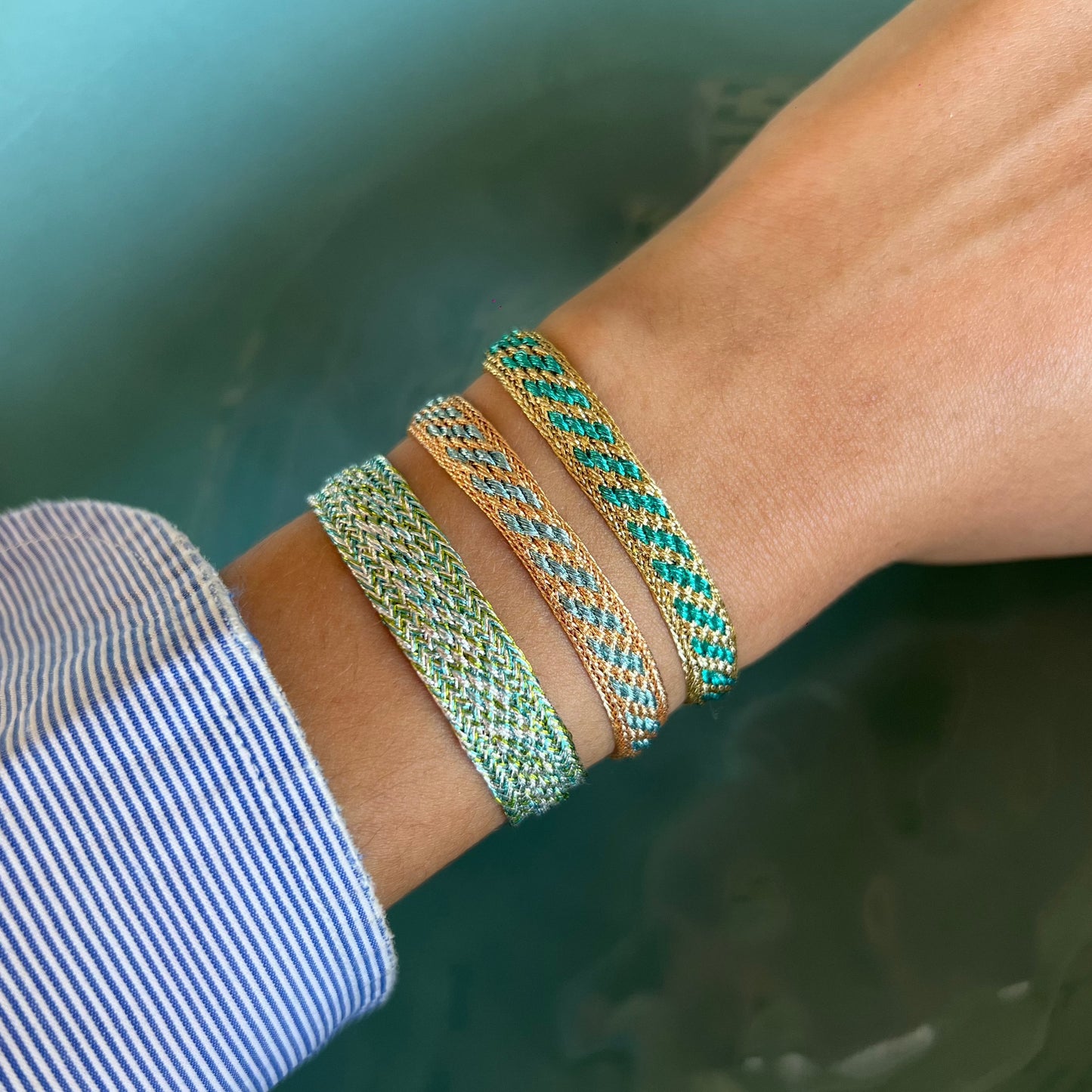 Izy n°2 Bracelet in Gold Tiffany Blue