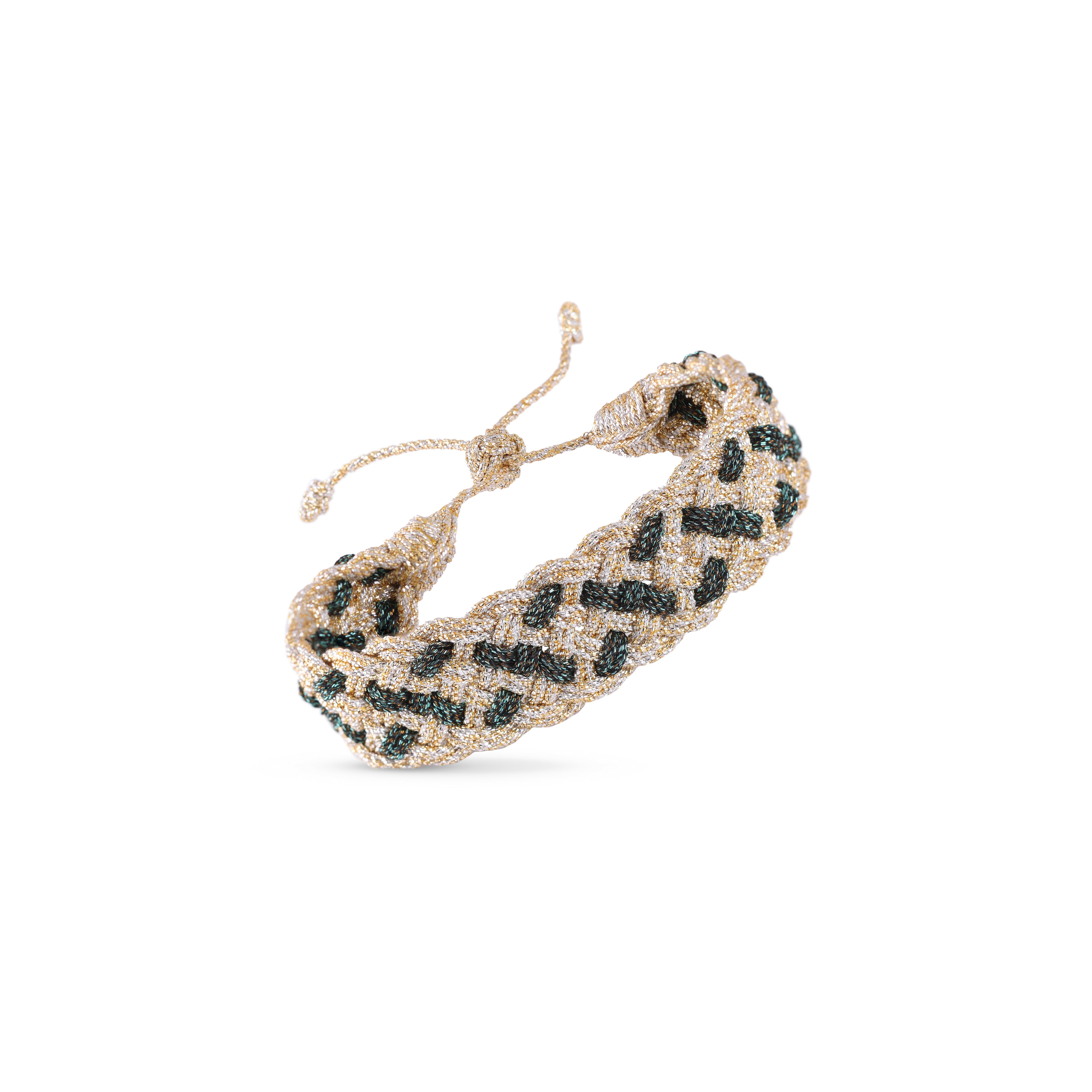 Izem nº2 Bracelet in Gold & Silver Shiny Eucalyptus