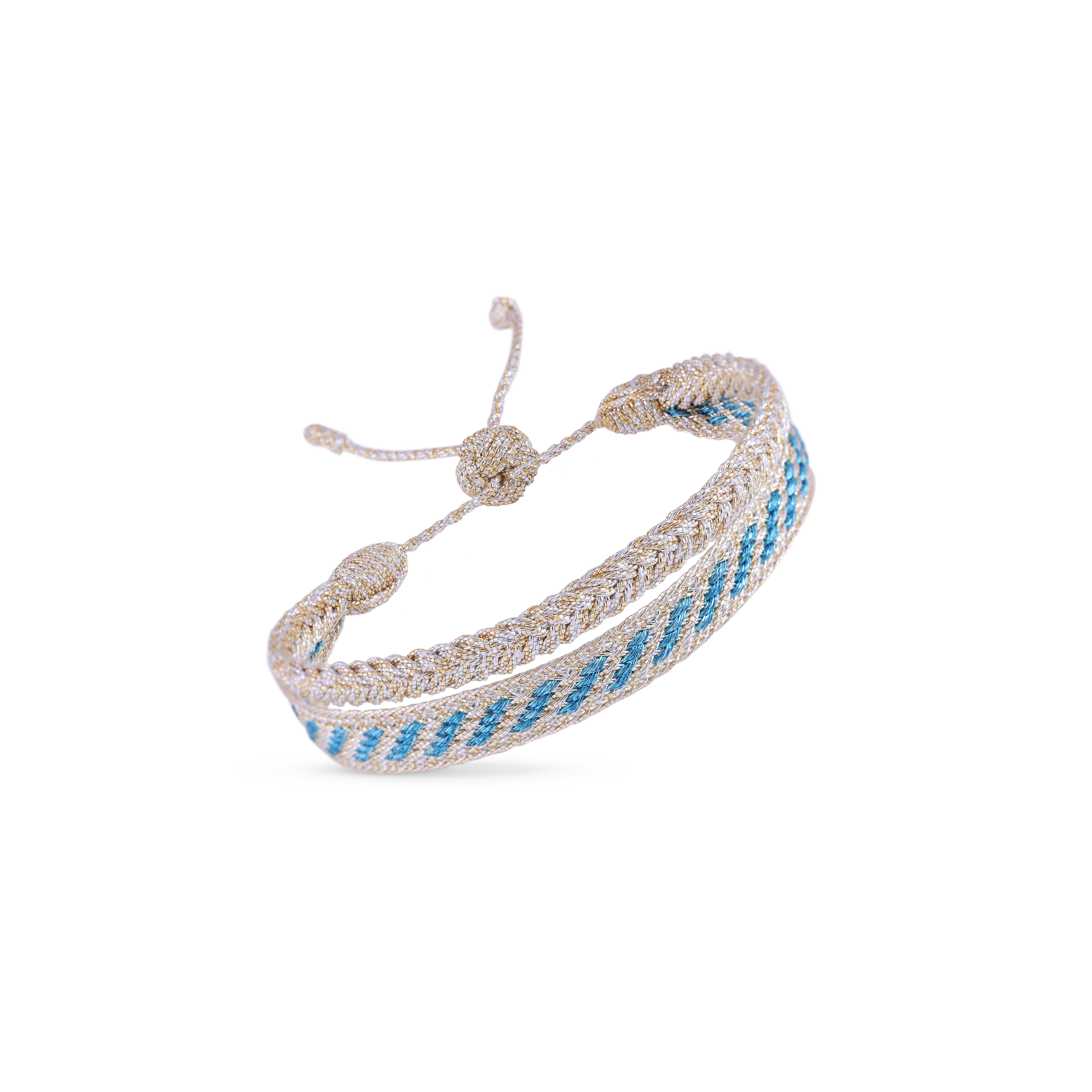 Duo Bracelet Izy nº2 Gold & Silver Ocean Blue + Eya Gold & Silver