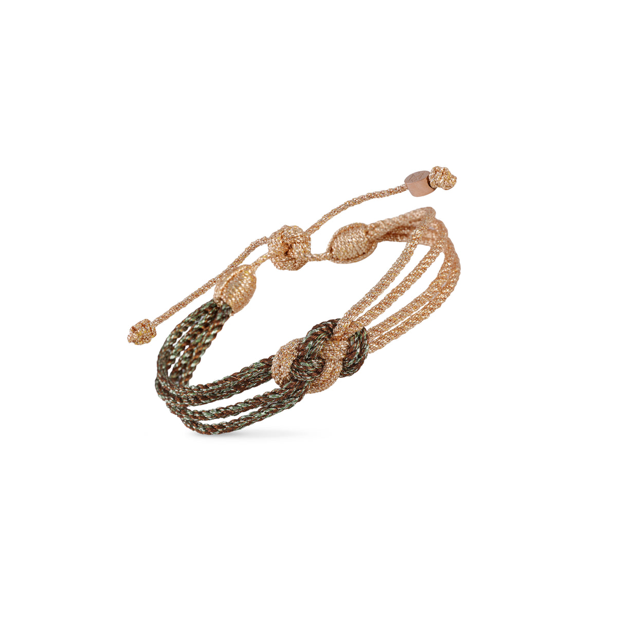 Knot nº3 Bracelet in Peach Pistachio Chestnut