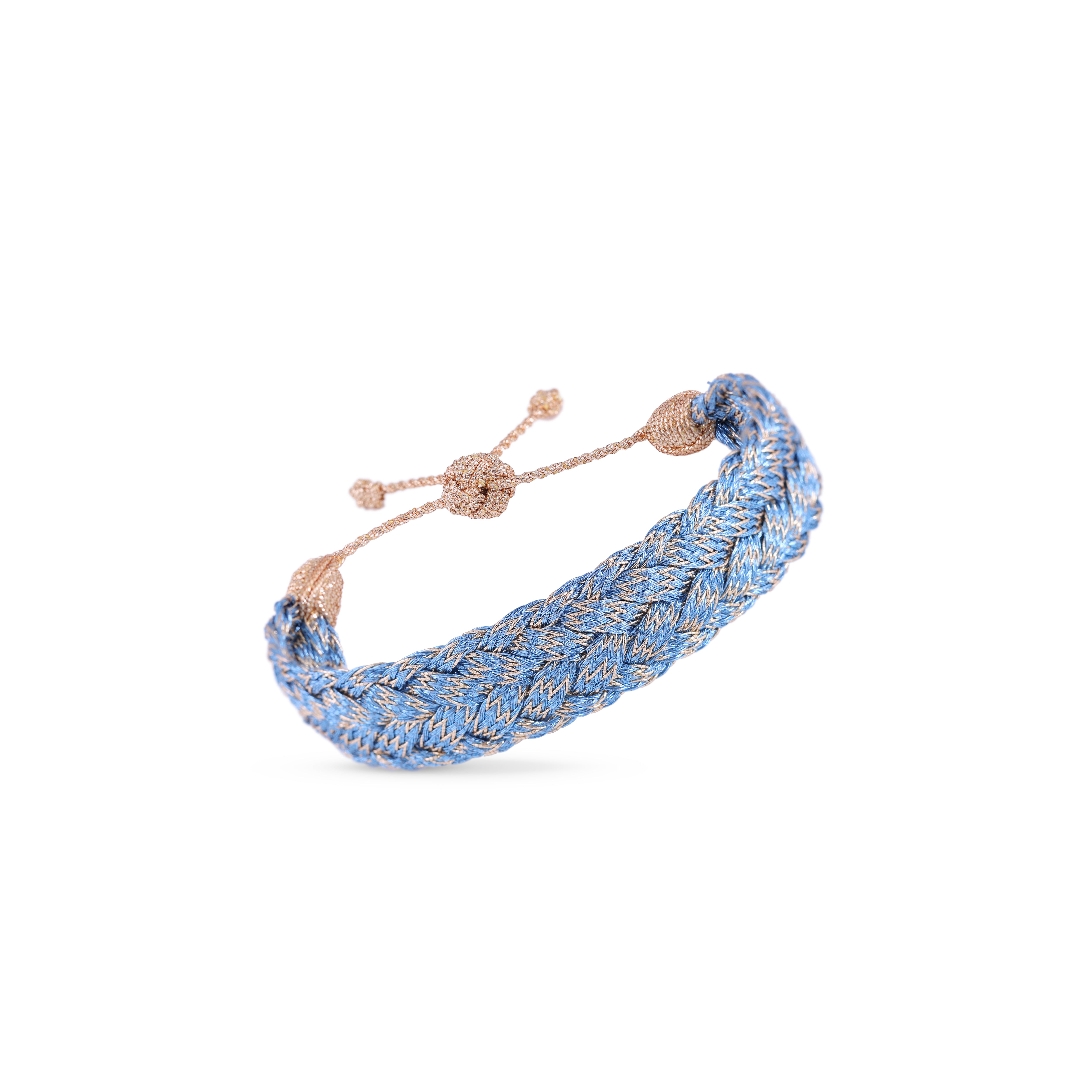 Lira nº1 Bracelet in Peach & Silver Blue