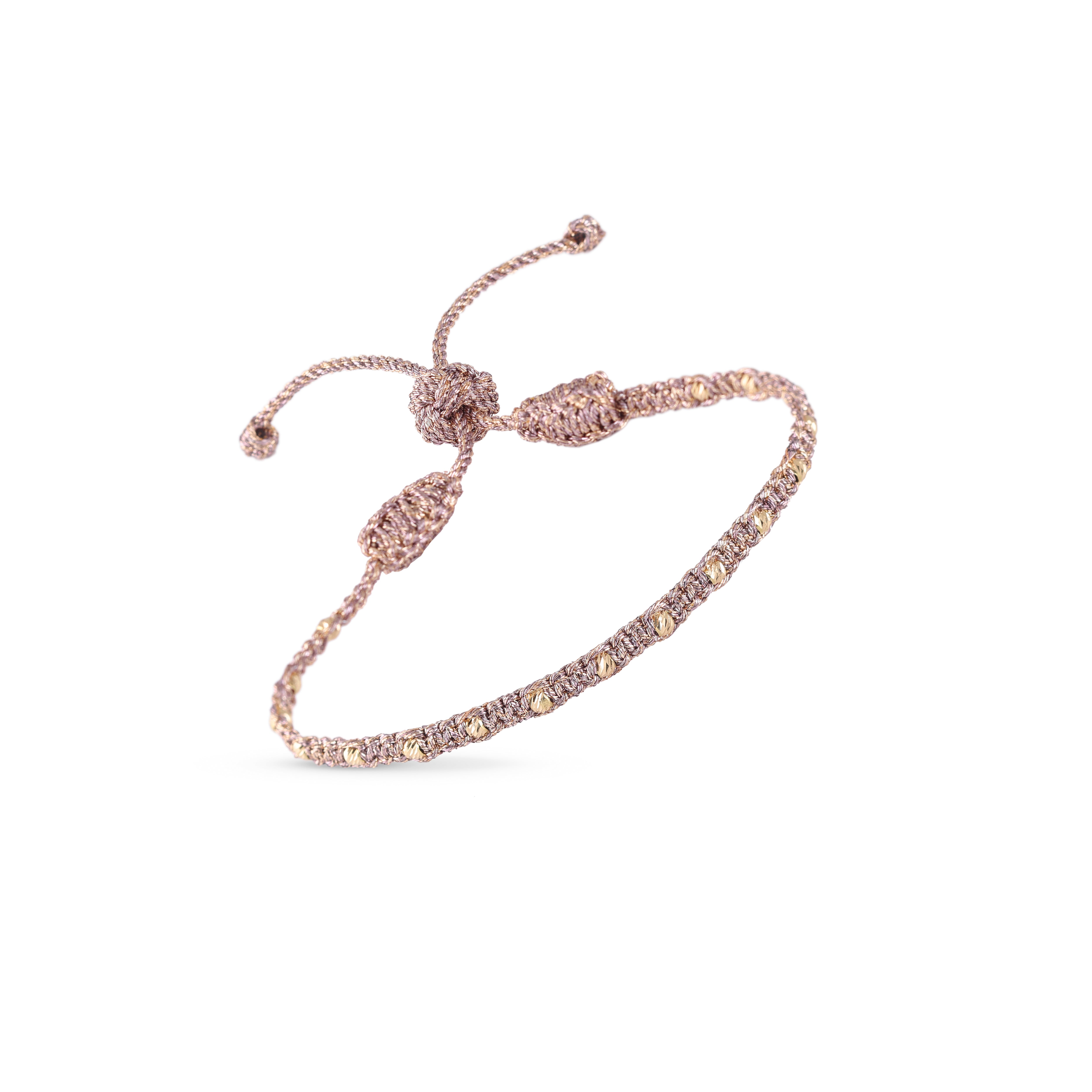 Bracelet Luna en Peach Parma Truffle avec or 18 carats
