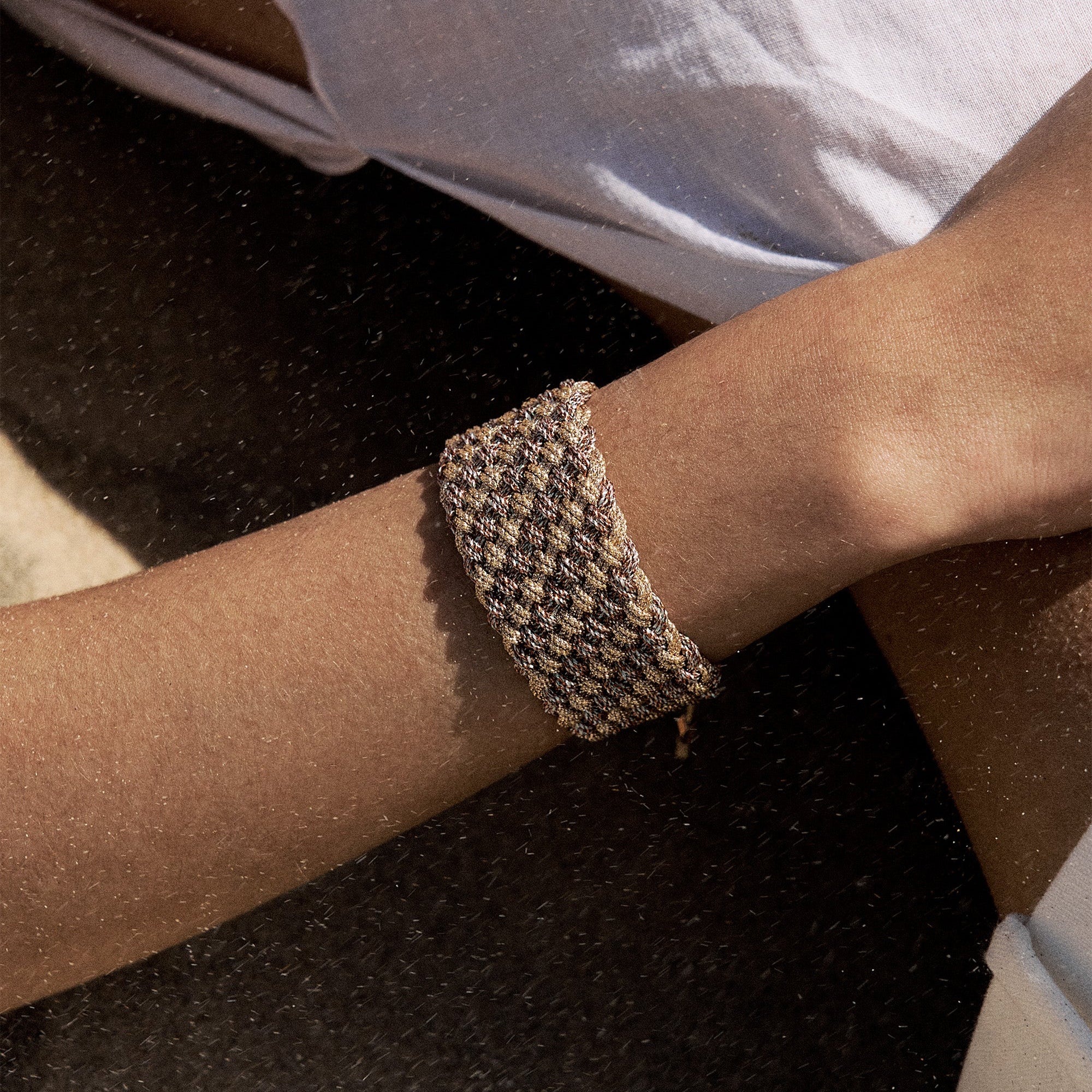 Maxi Diyah nº2 Bracelet in Rose Gold Seafoam Toffee