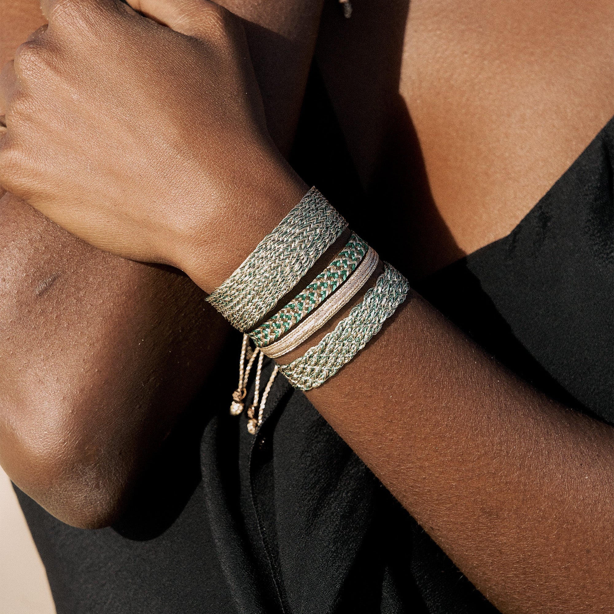 Ania nº2 bracelet in Rose Gold Forest Green
