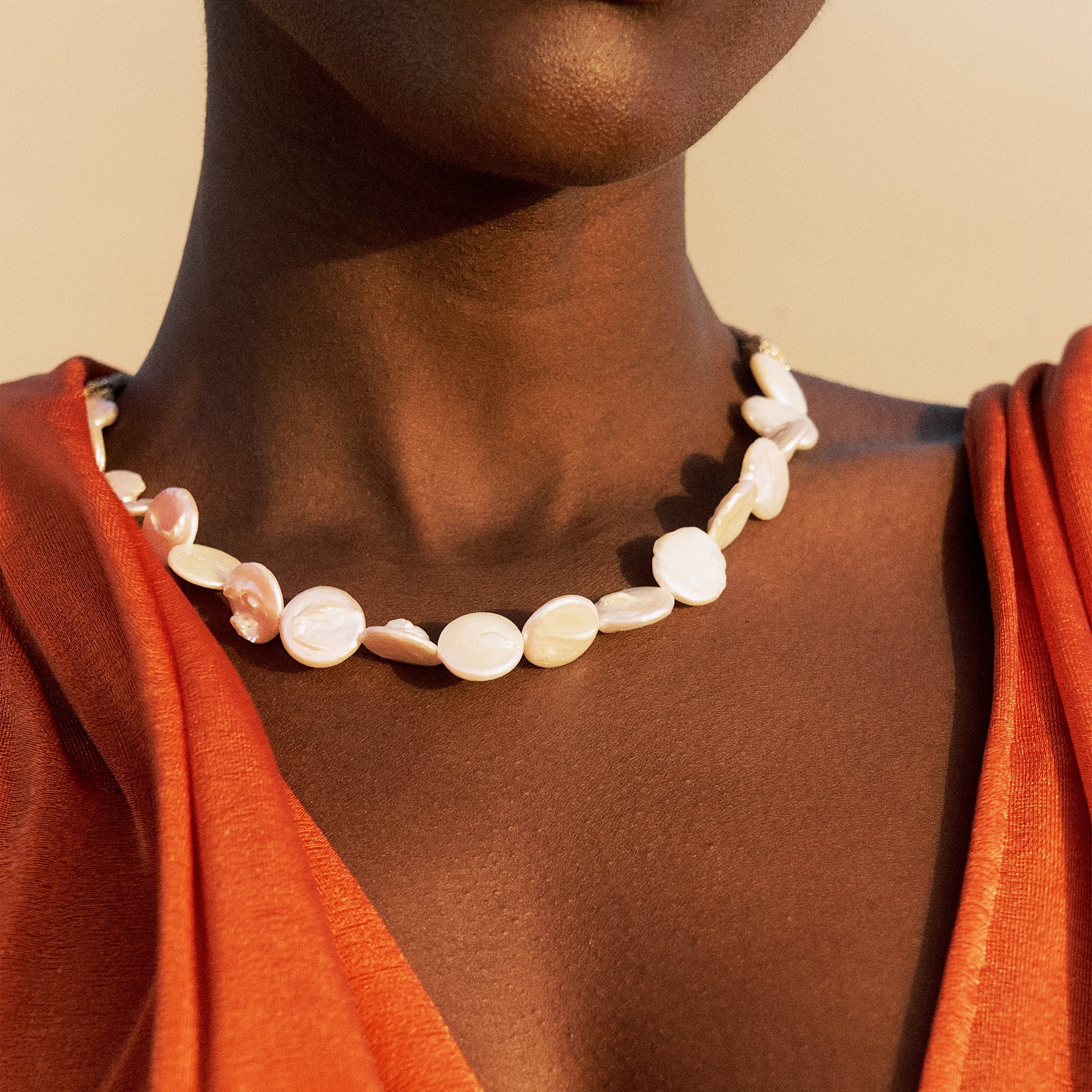 Sirena Necklace in Gold & Silver Honey Glaze Blush