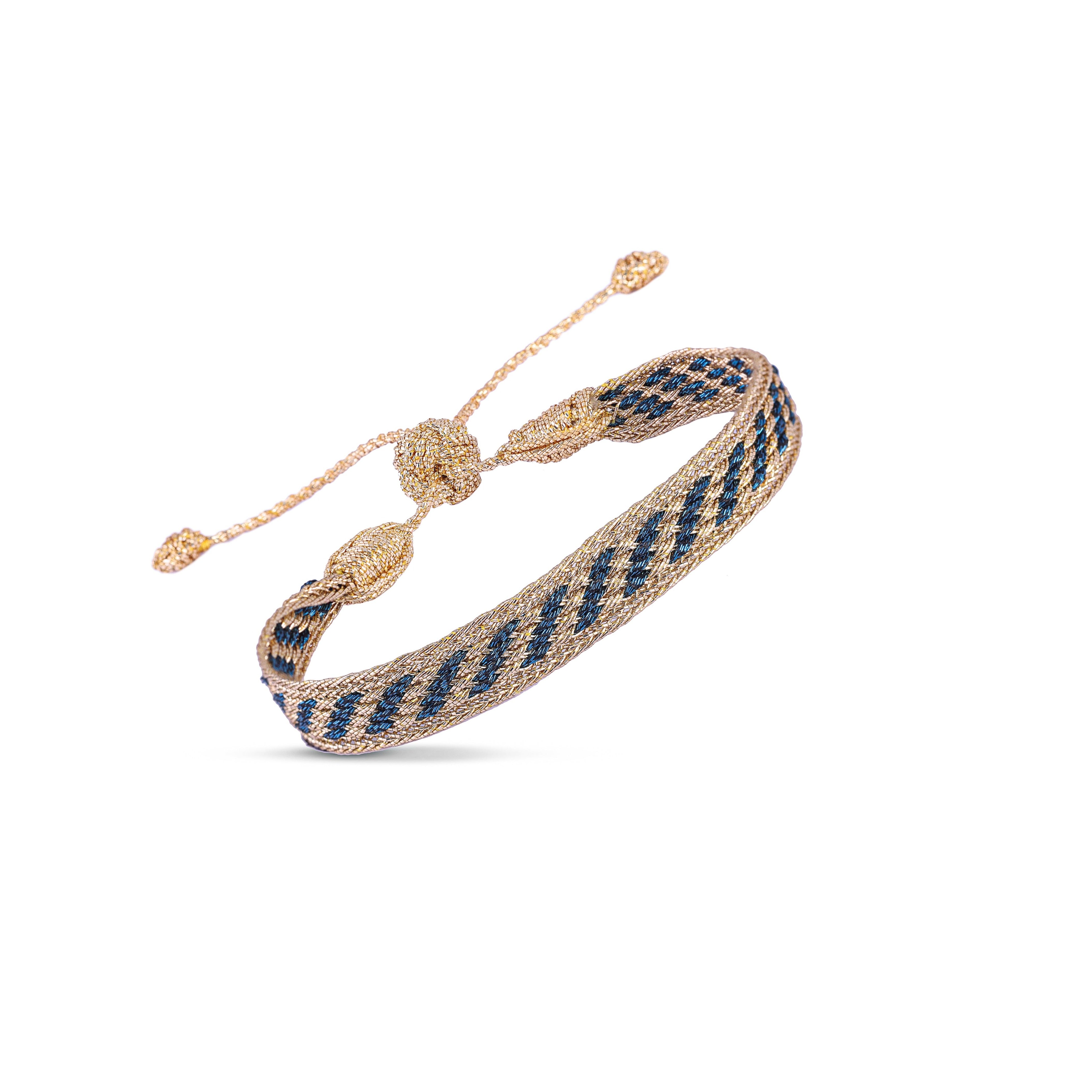 Izy n°2 Bracelet in Gold Royal Blue
