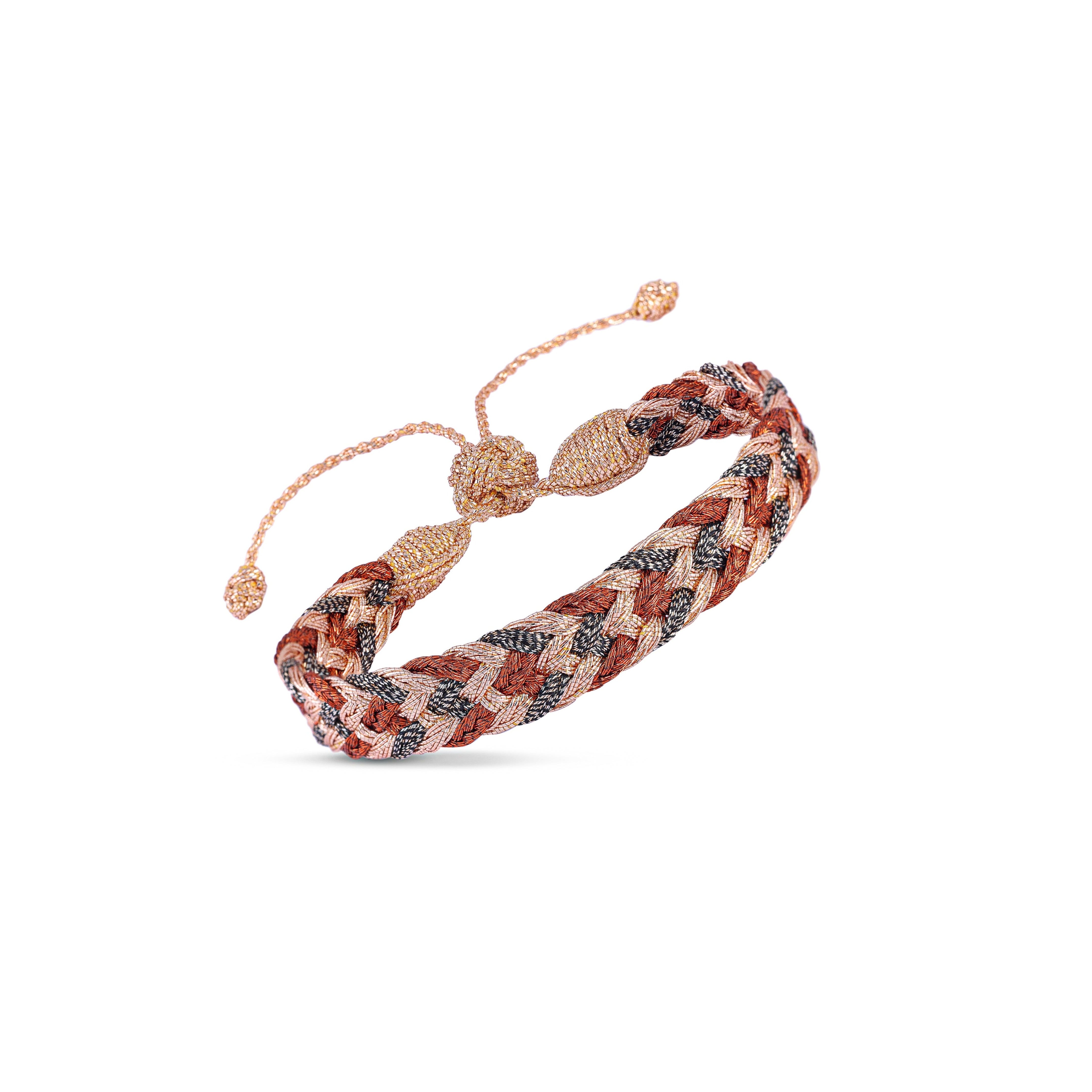 Double-U n°2 Bracelet in Peach Toffee Greige