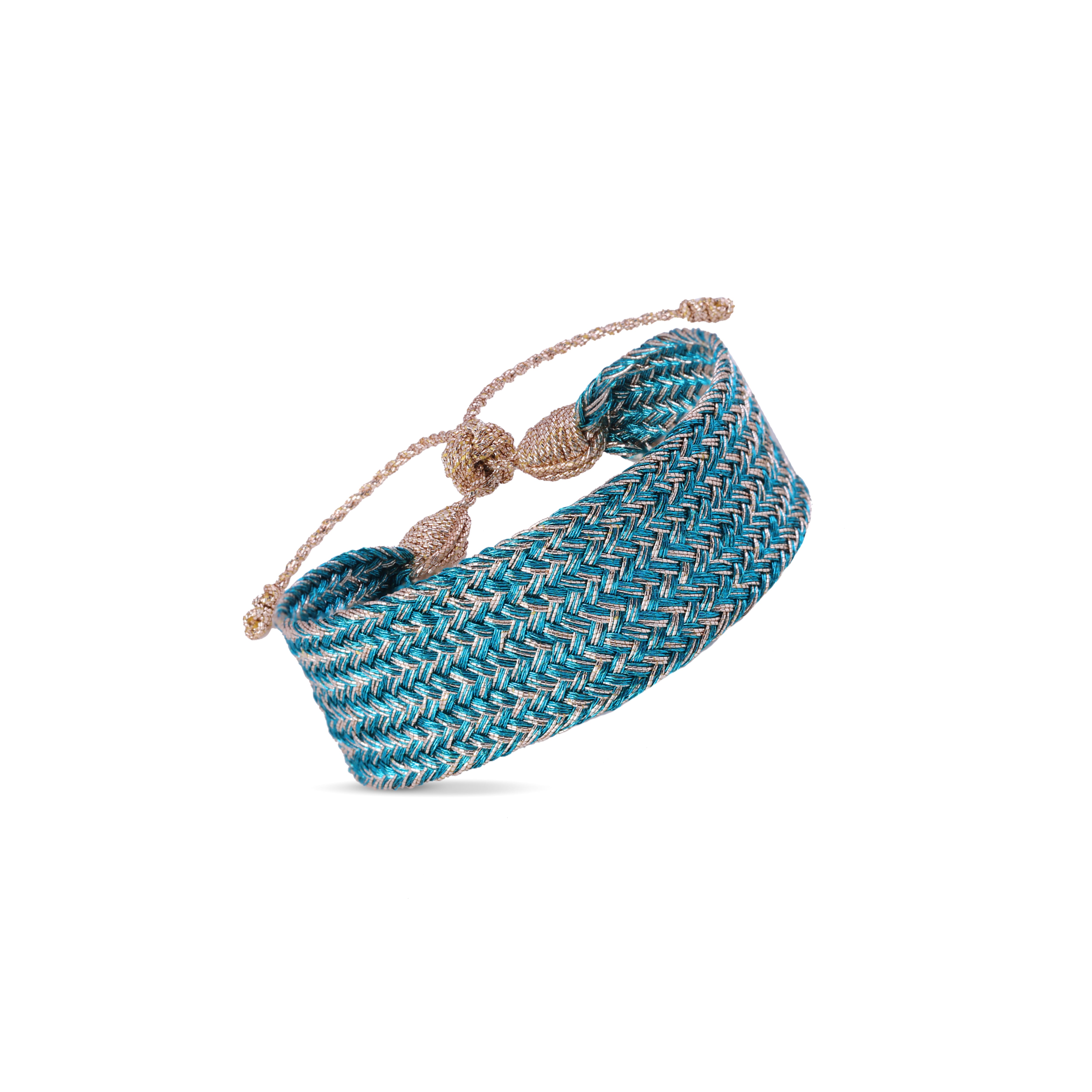 Maxi Ania nº1 Bracelet in Rose Gold Teal Blue
