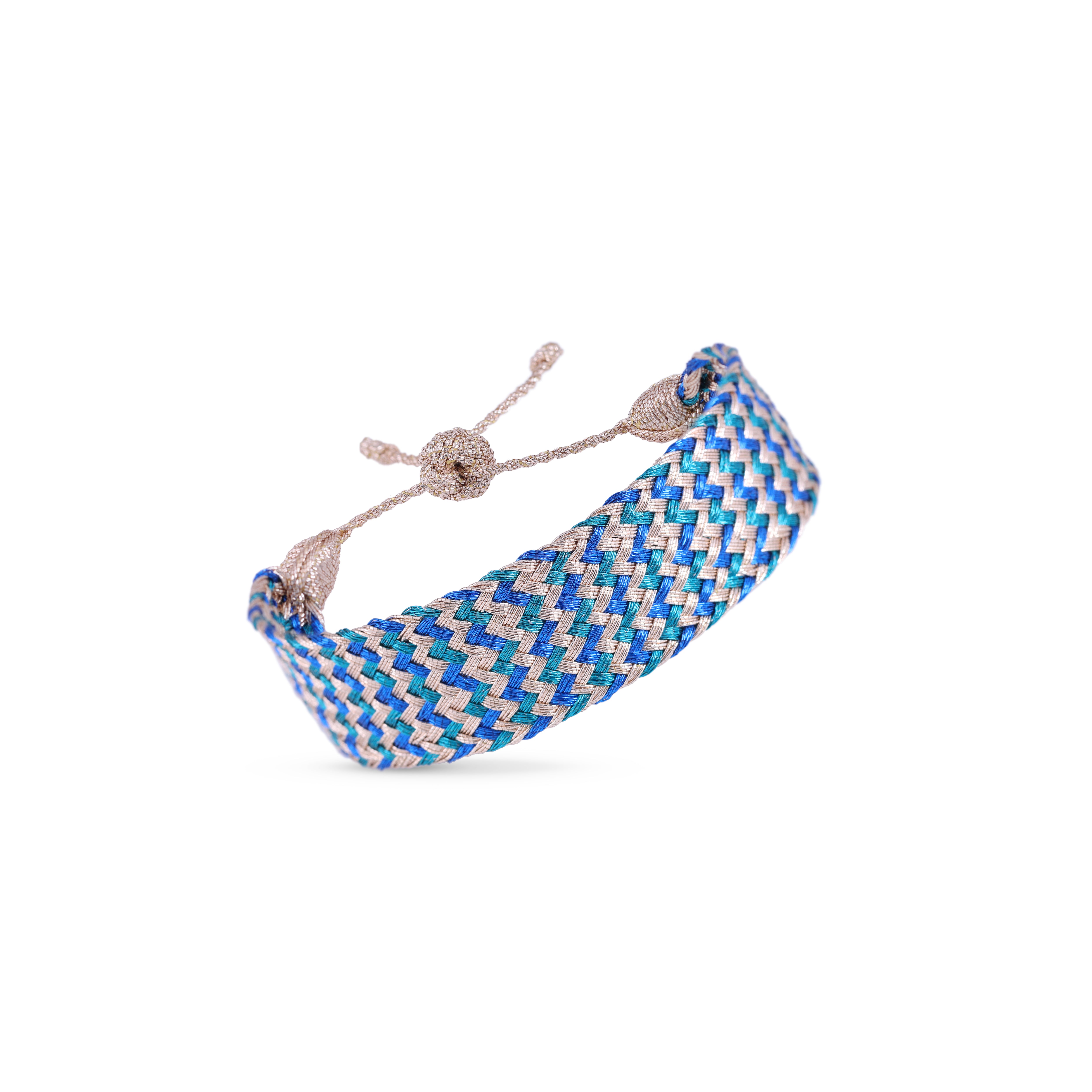 Maxi Ania nº2 Bracelet in Rose Gold & Ocean Blue