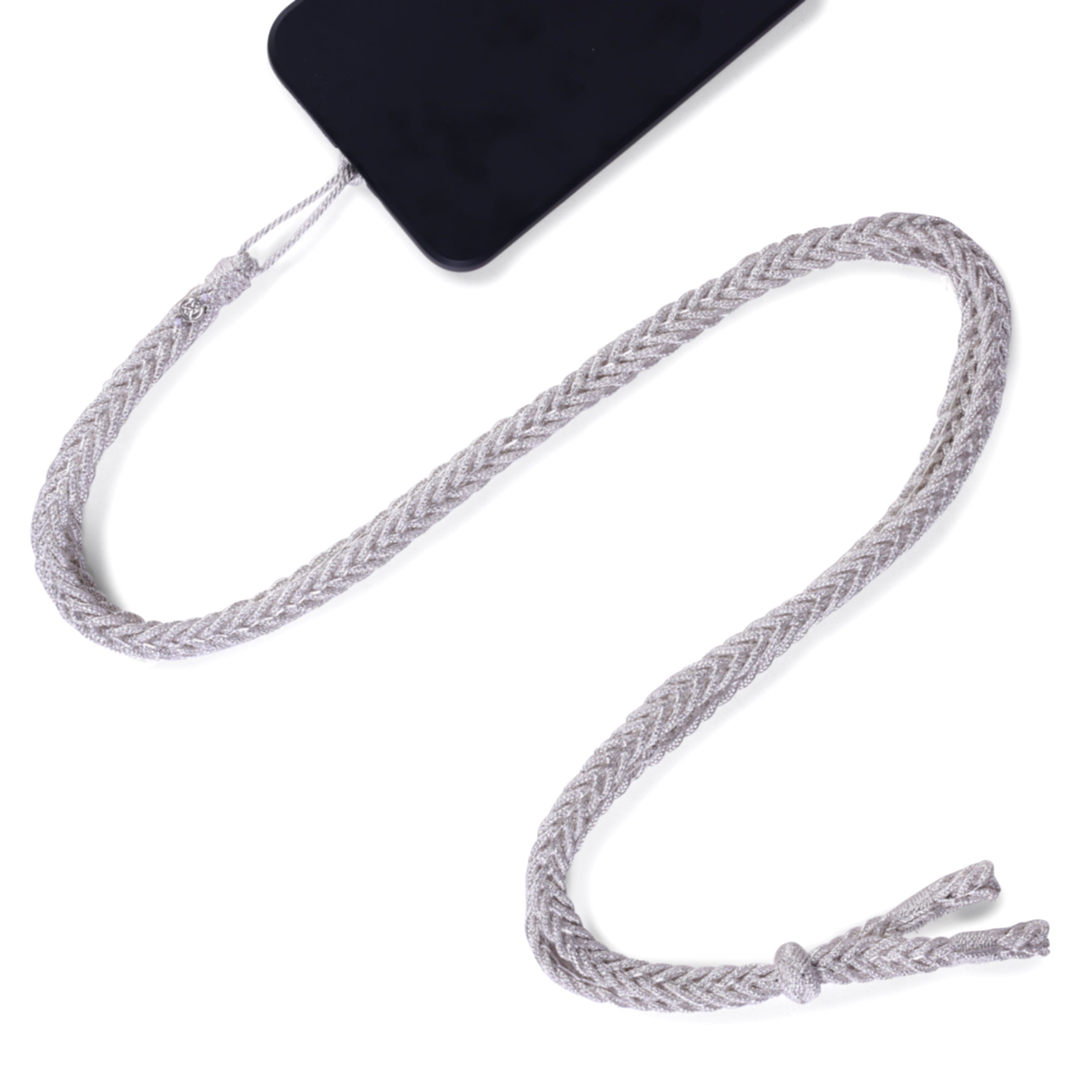 Maxi Braided Phone Strap - Silver