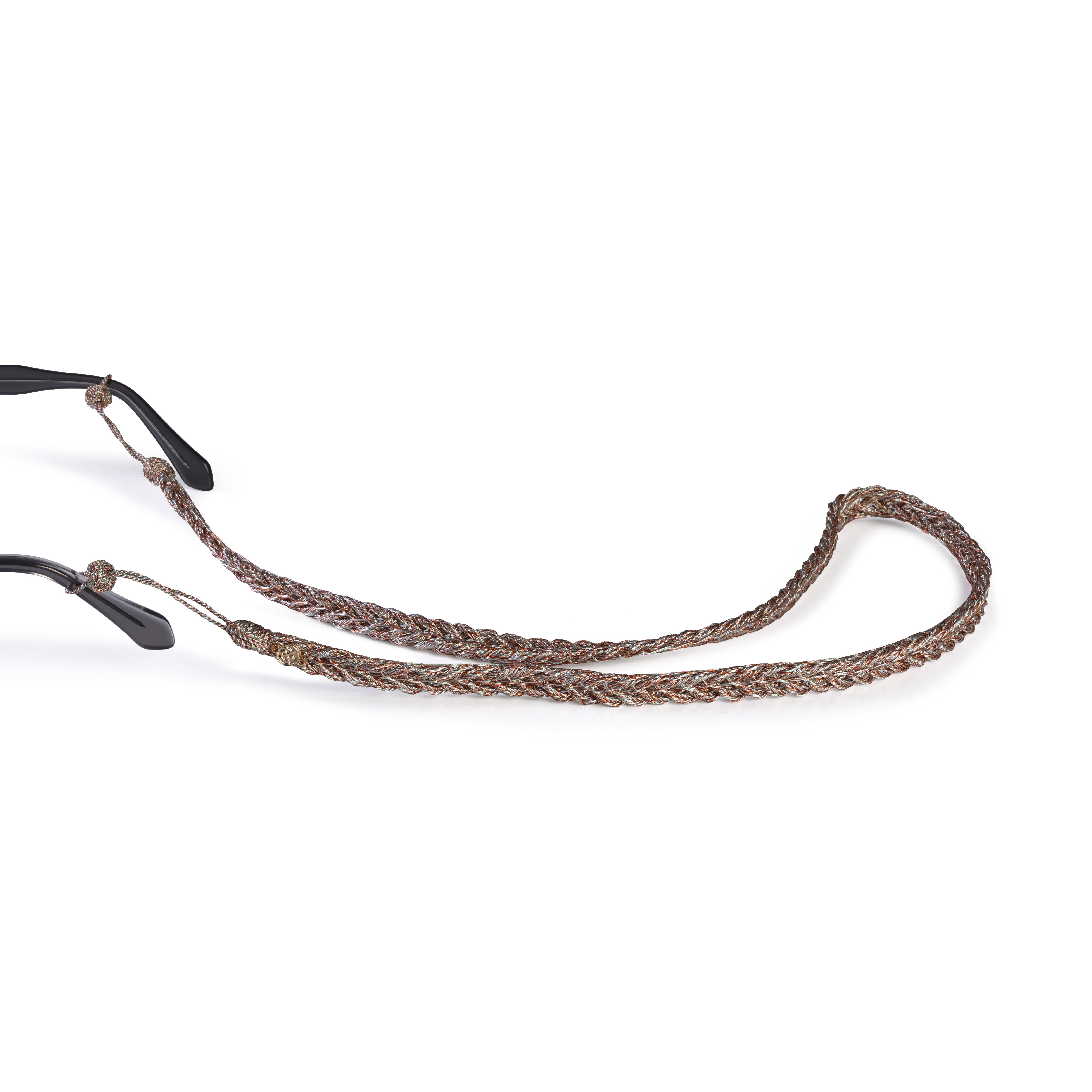 Maxi Braided Glasses strap in Rose Gold Seafoam Toffee