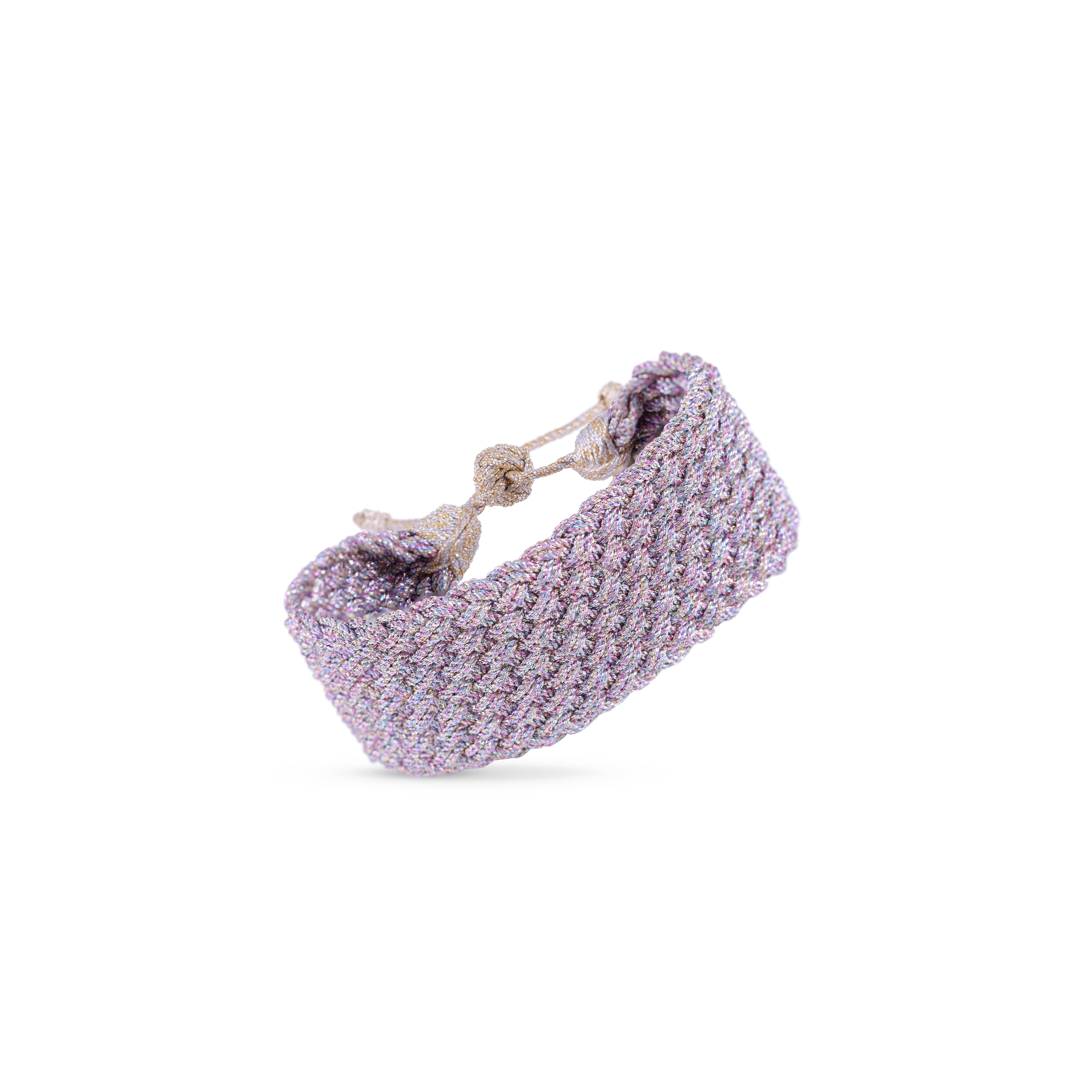 Maxi Diyah nº1 Bracelet in Gold & Silver Pink Powder Blue