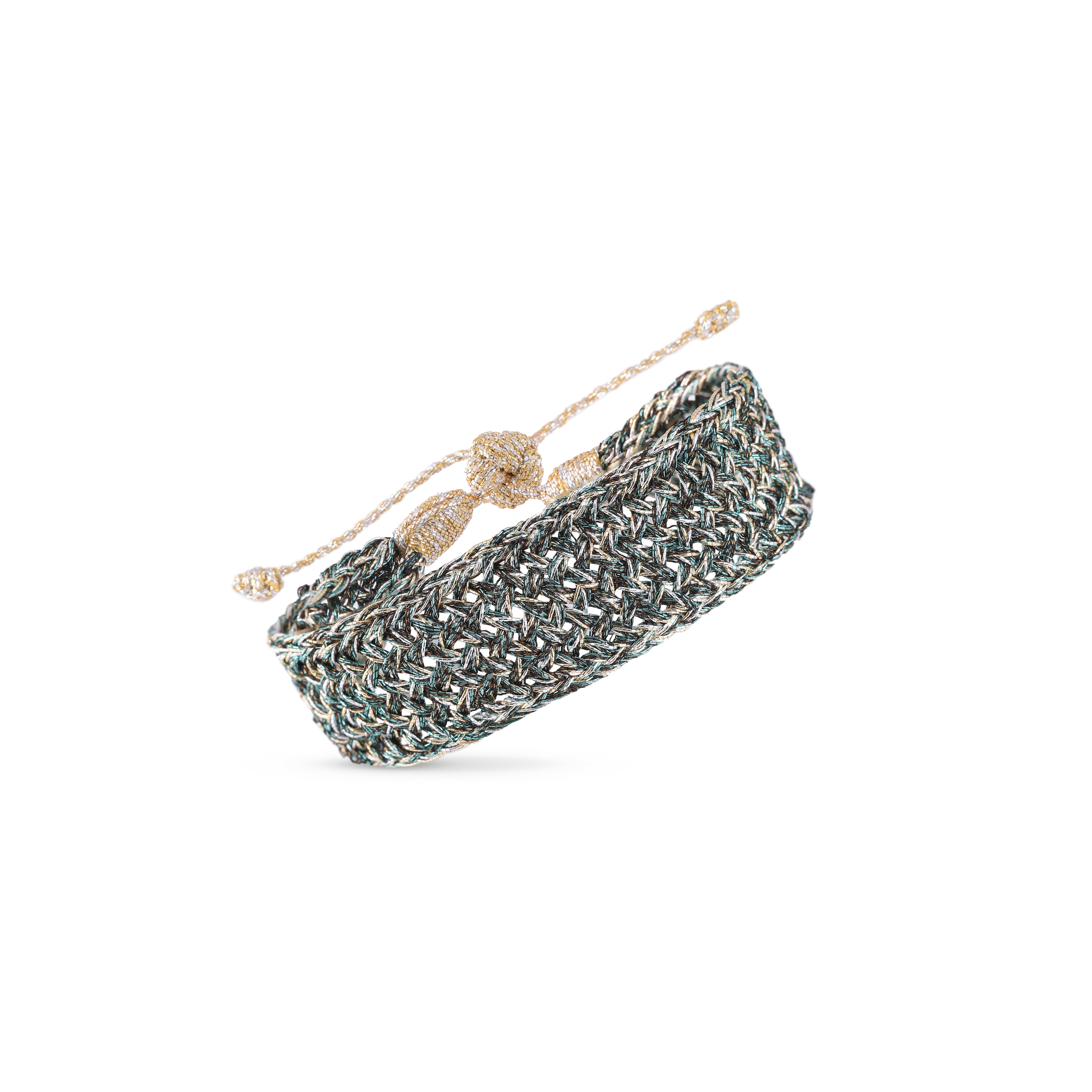 Maxi Nyla nº1 Bracelet in Gold & Silver Shiny Eucalyptus