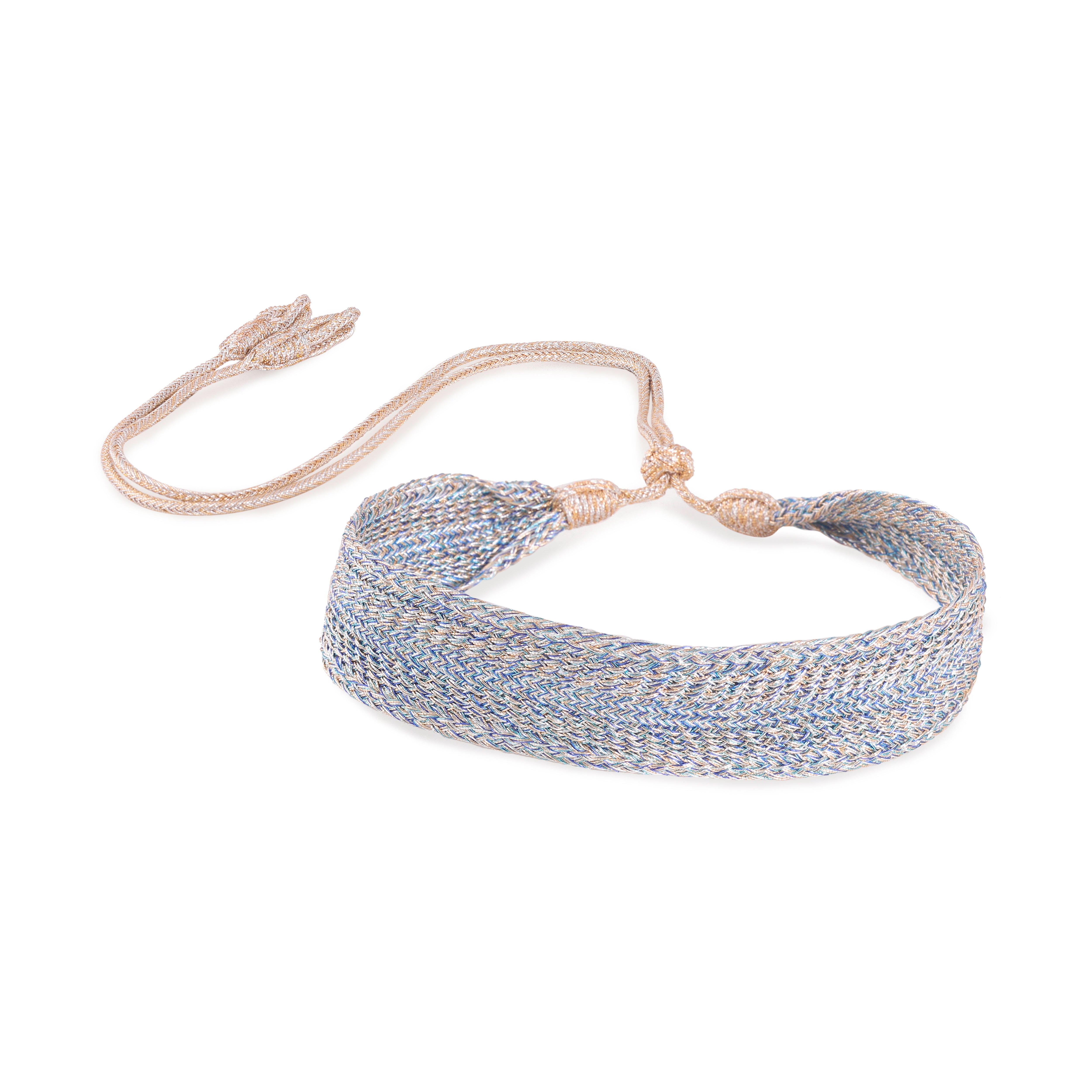 Maxi Yula nº1 Choker in Peach & Silver Indigo