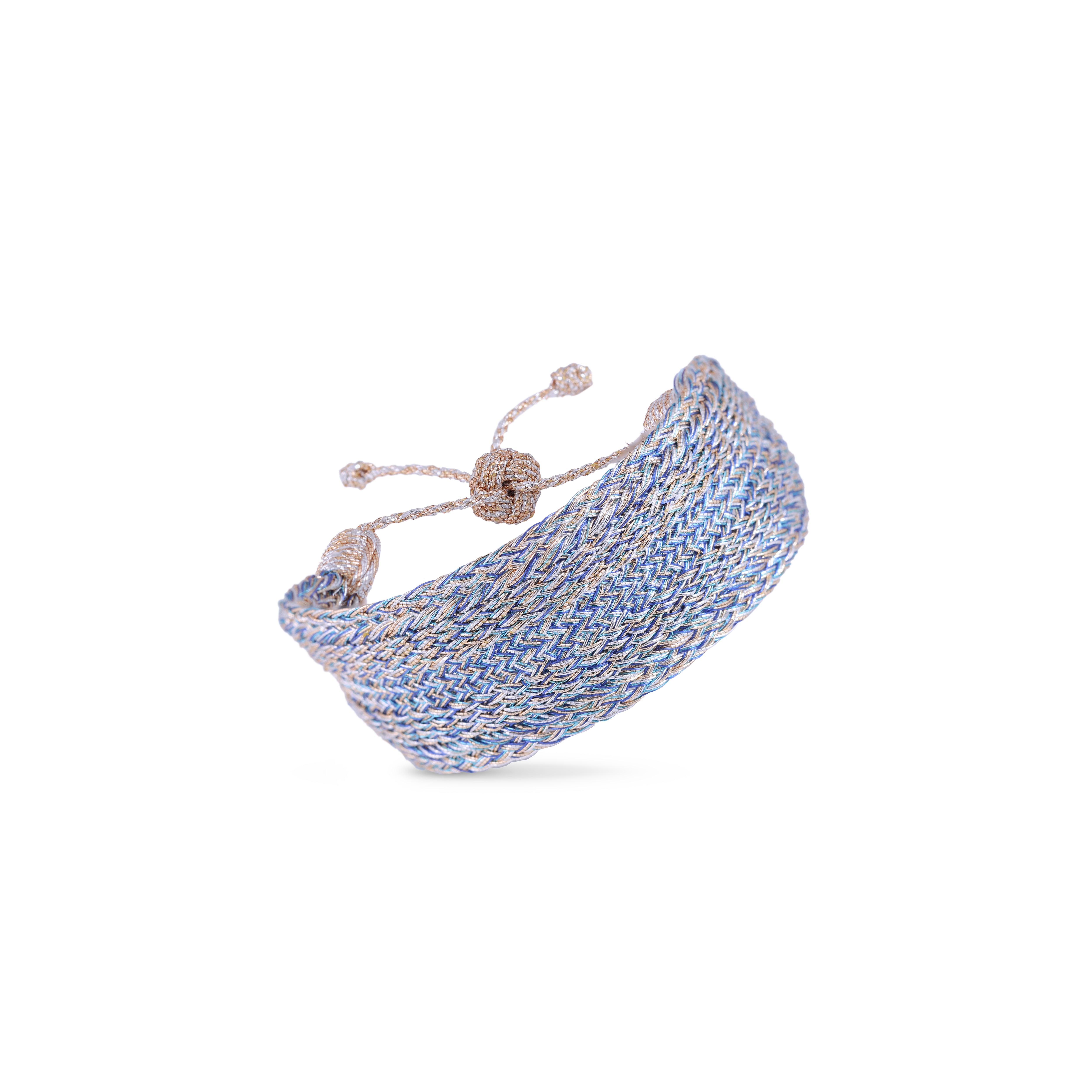 Maxi Yula n°1 Bracelet in Peach & Silver Indigo
