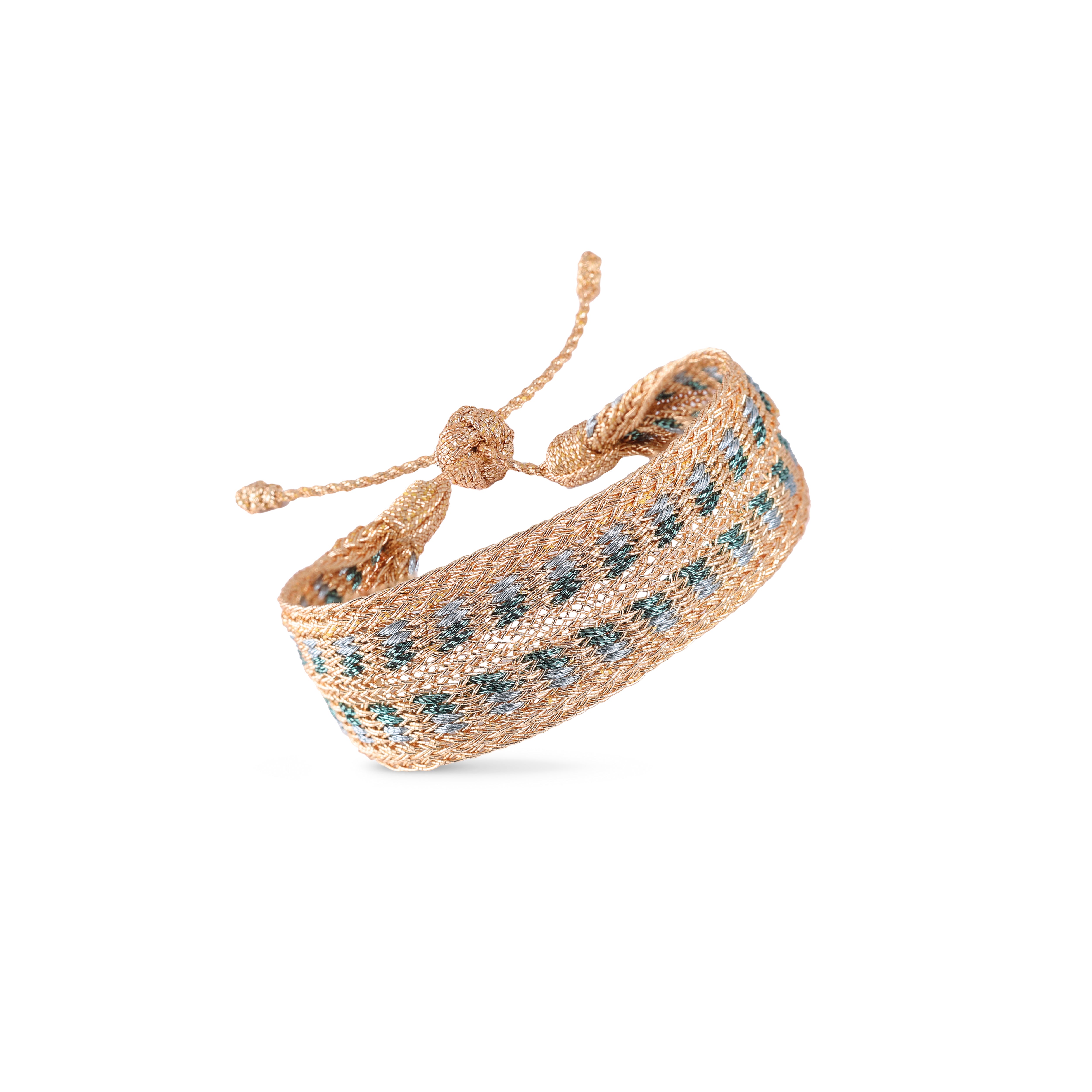 Maxi Yula nº2 Bracelet in Peach Metallic Grey