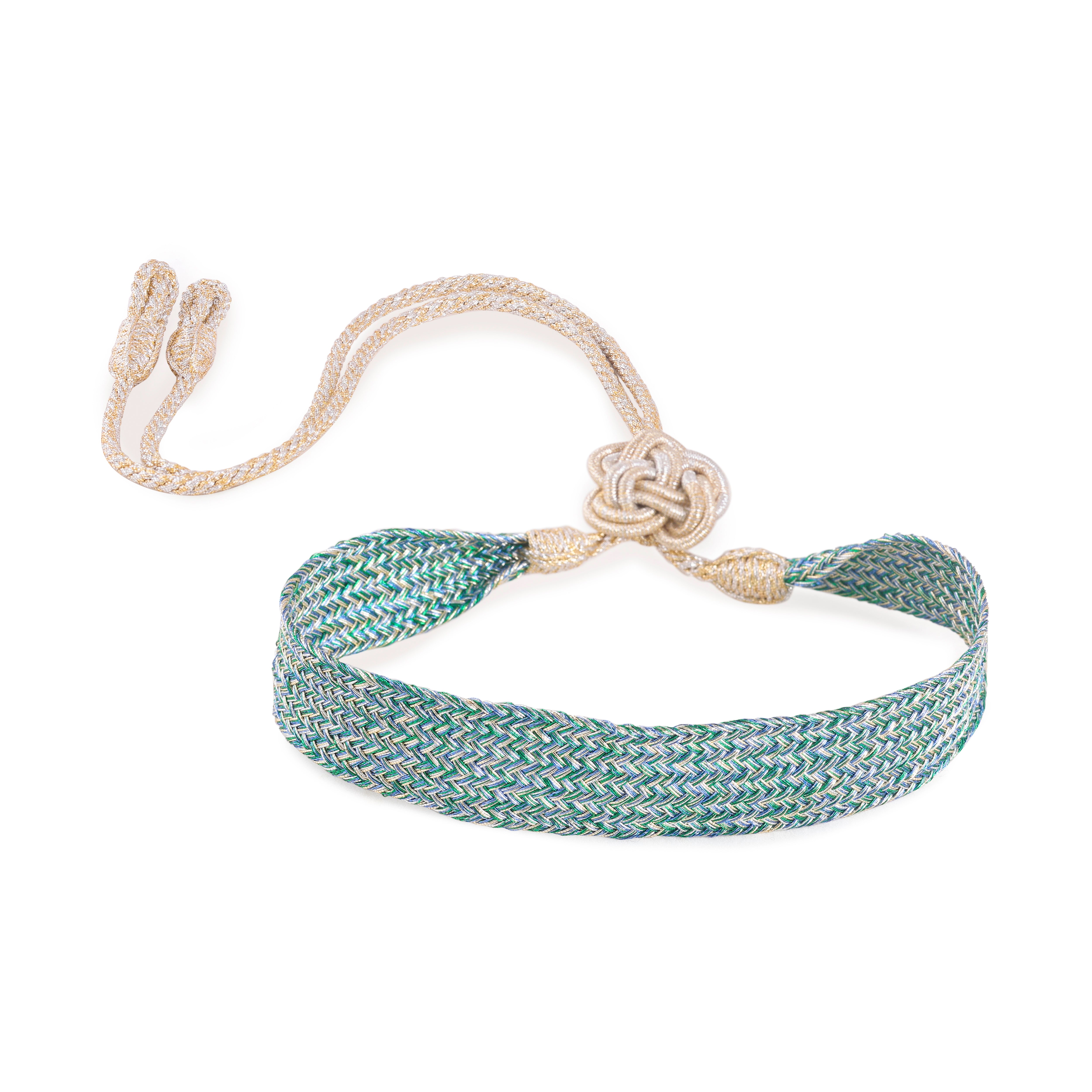Maxi Ania nº1 Choker in Gold & Silver Cactus Green