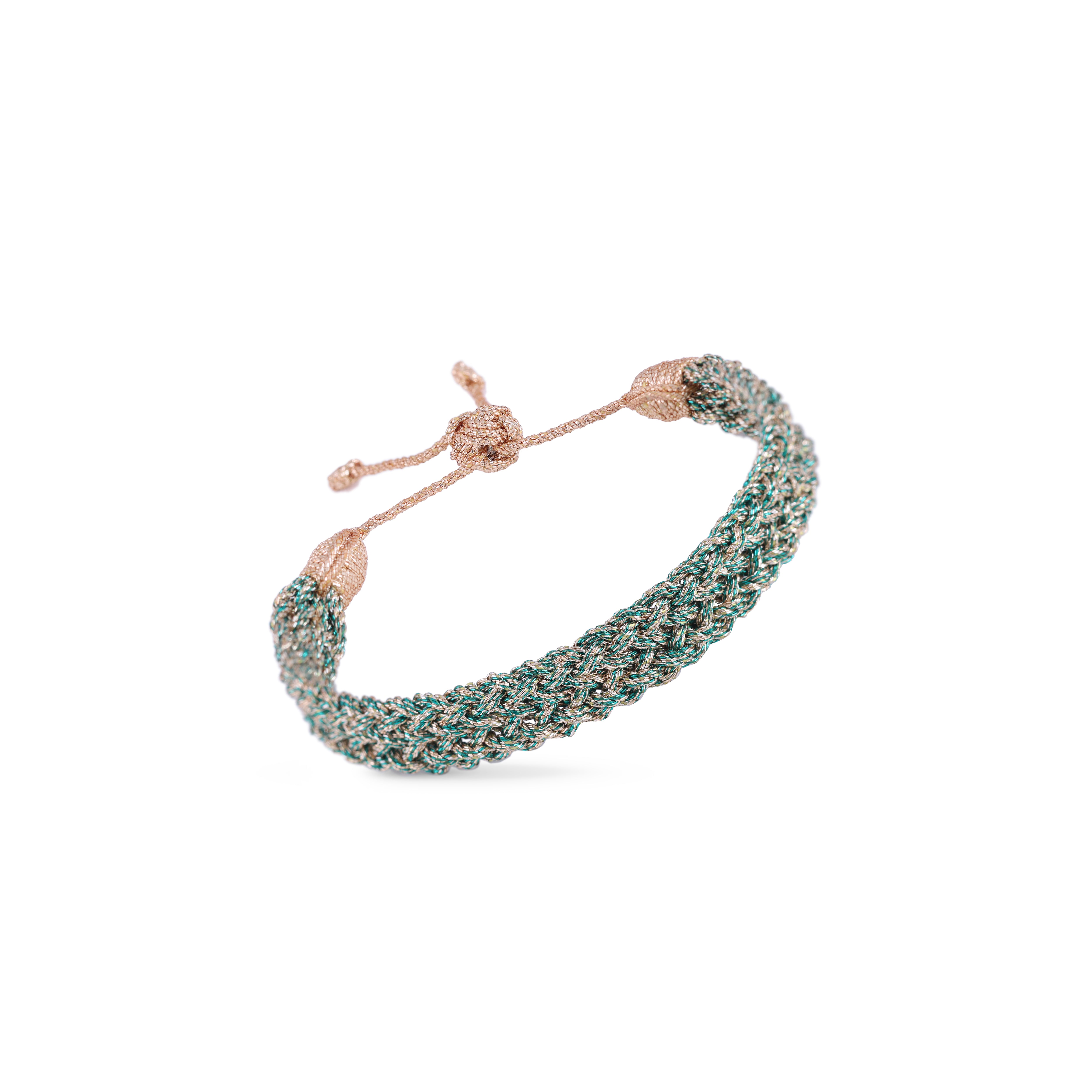 Mesh nº1 Bracelet in Peach Sand Jade