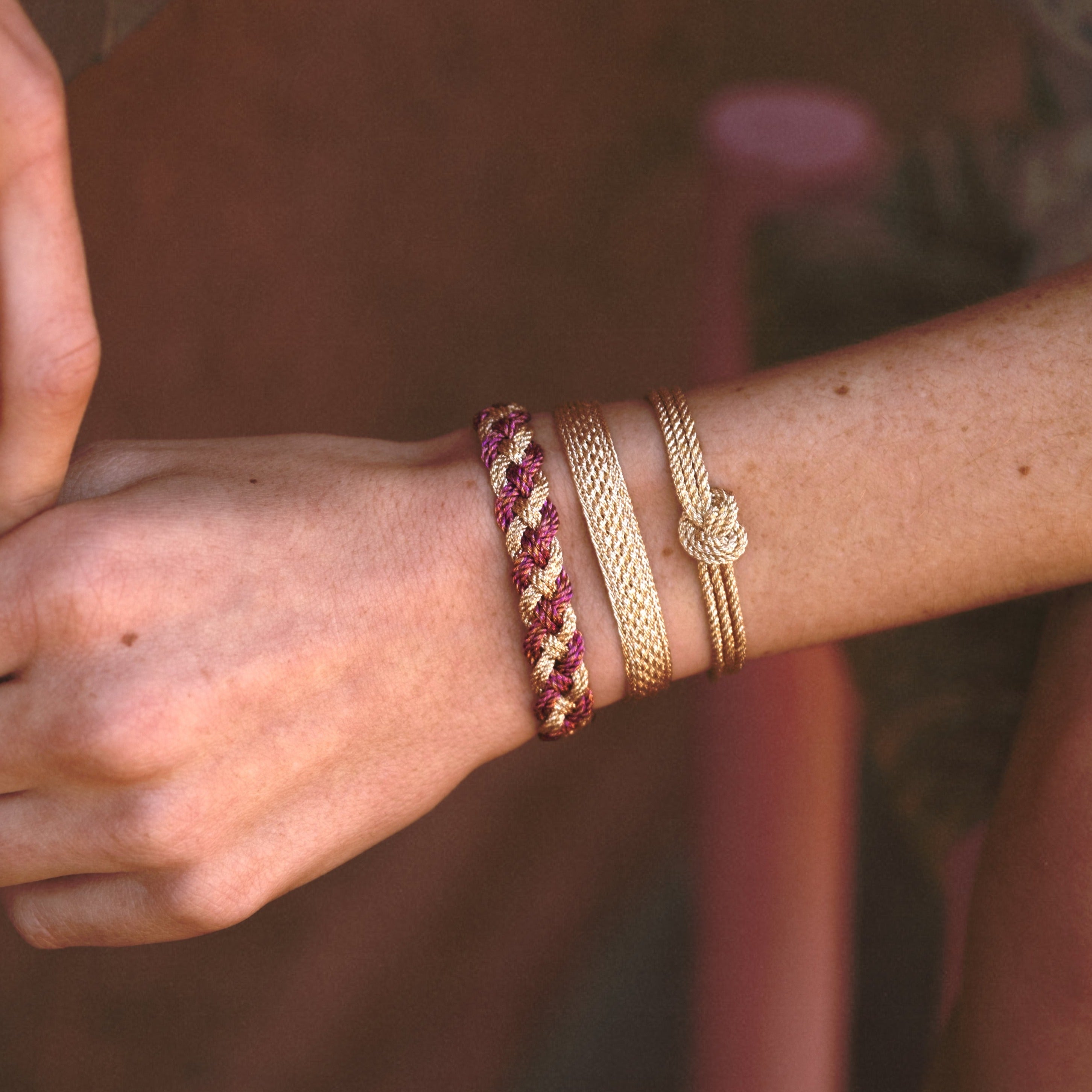 Gaia Bracelet in Rose Gold Hot Pink