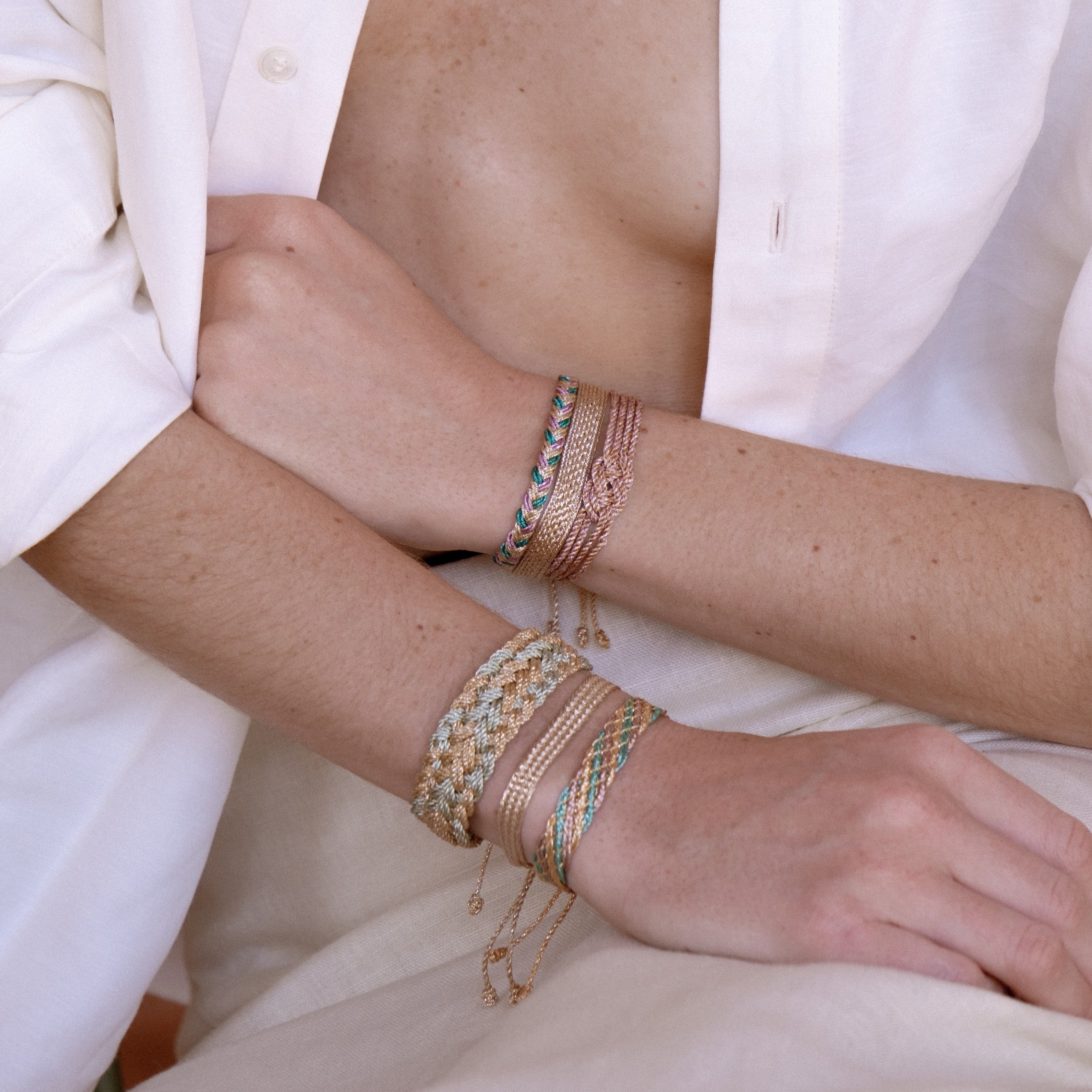 Lines n°2 bracelet in Peach Light Jade