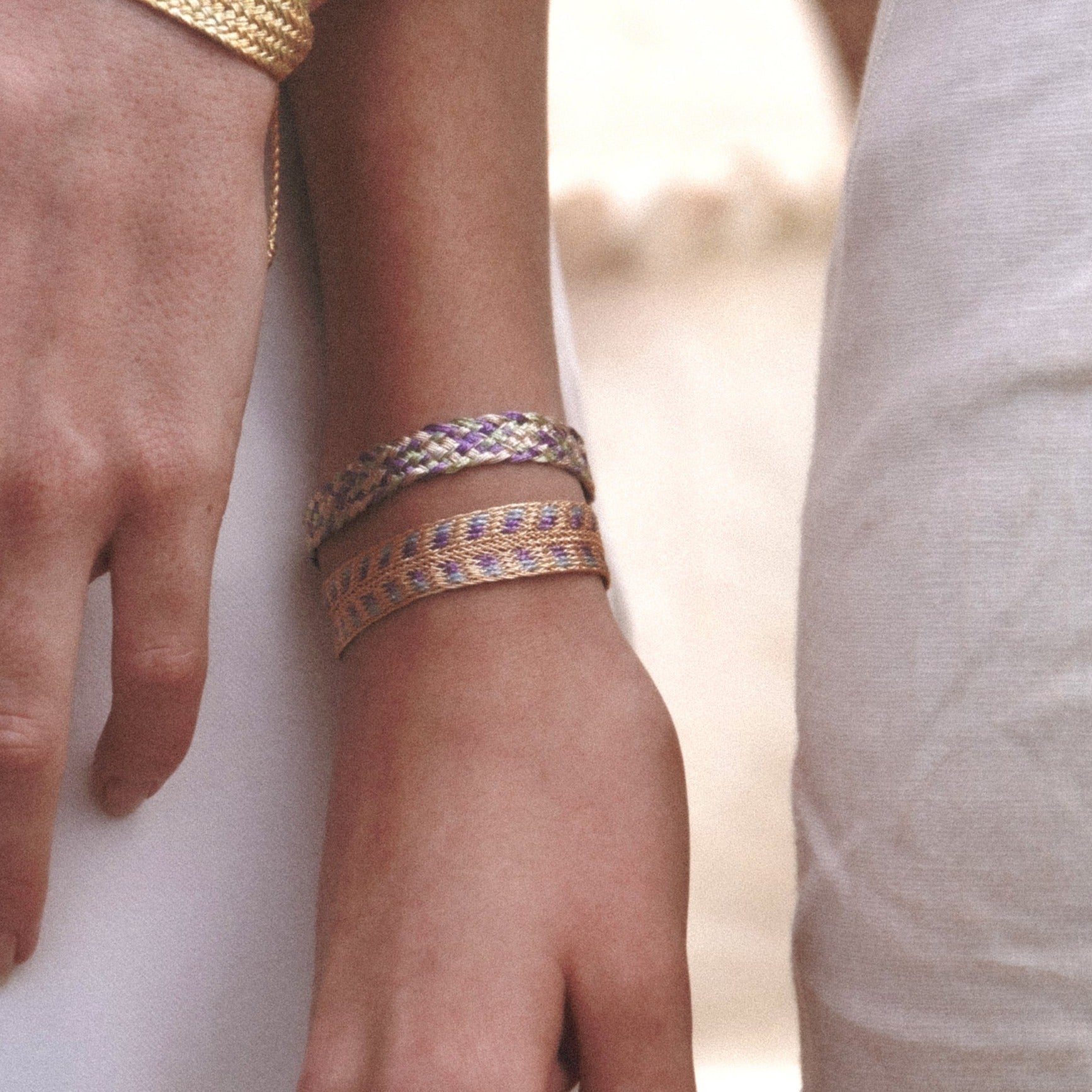 Rolo n°2 Bracelet in Peach Grey Pearl