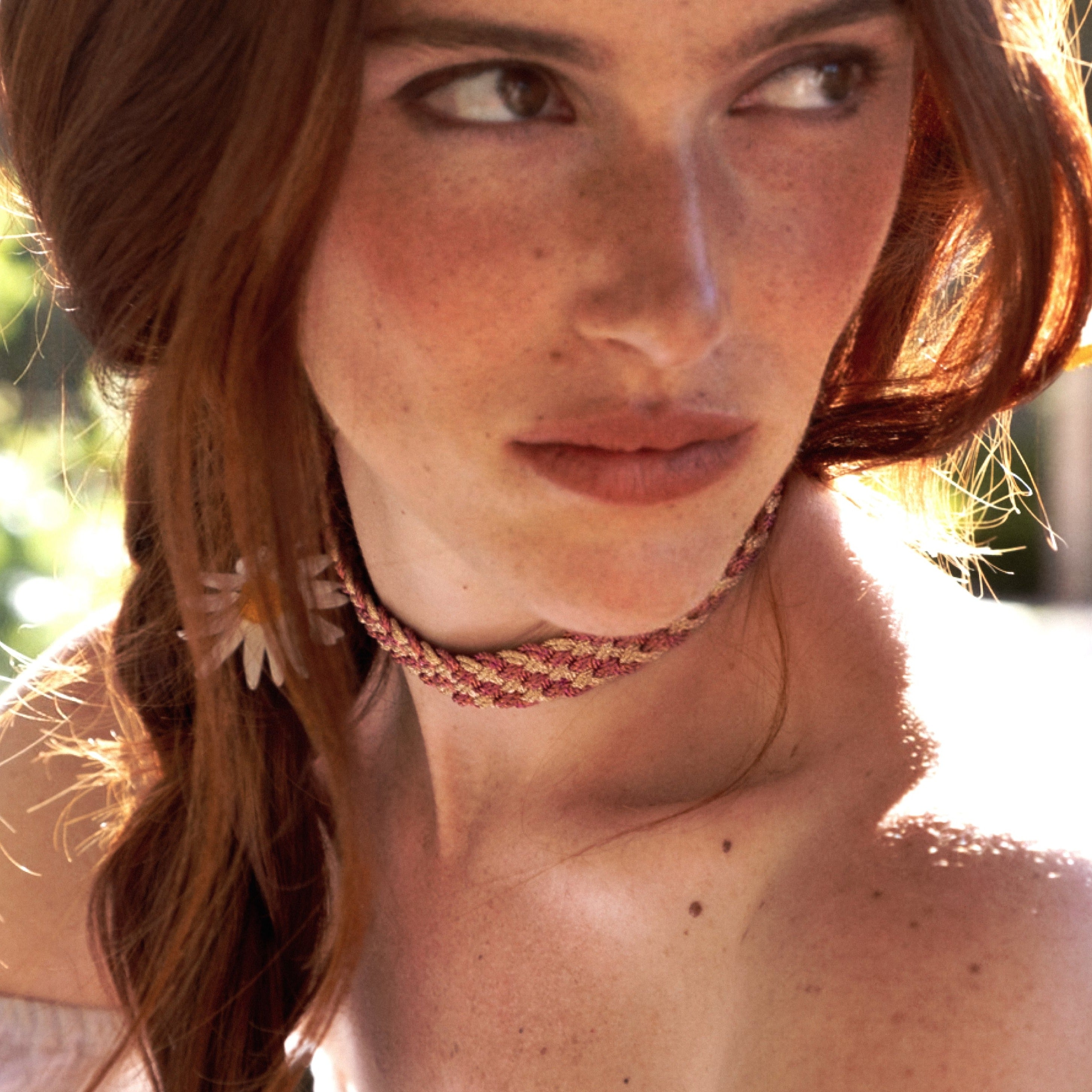 Diyah Choker in Rose Gold Hot Pink