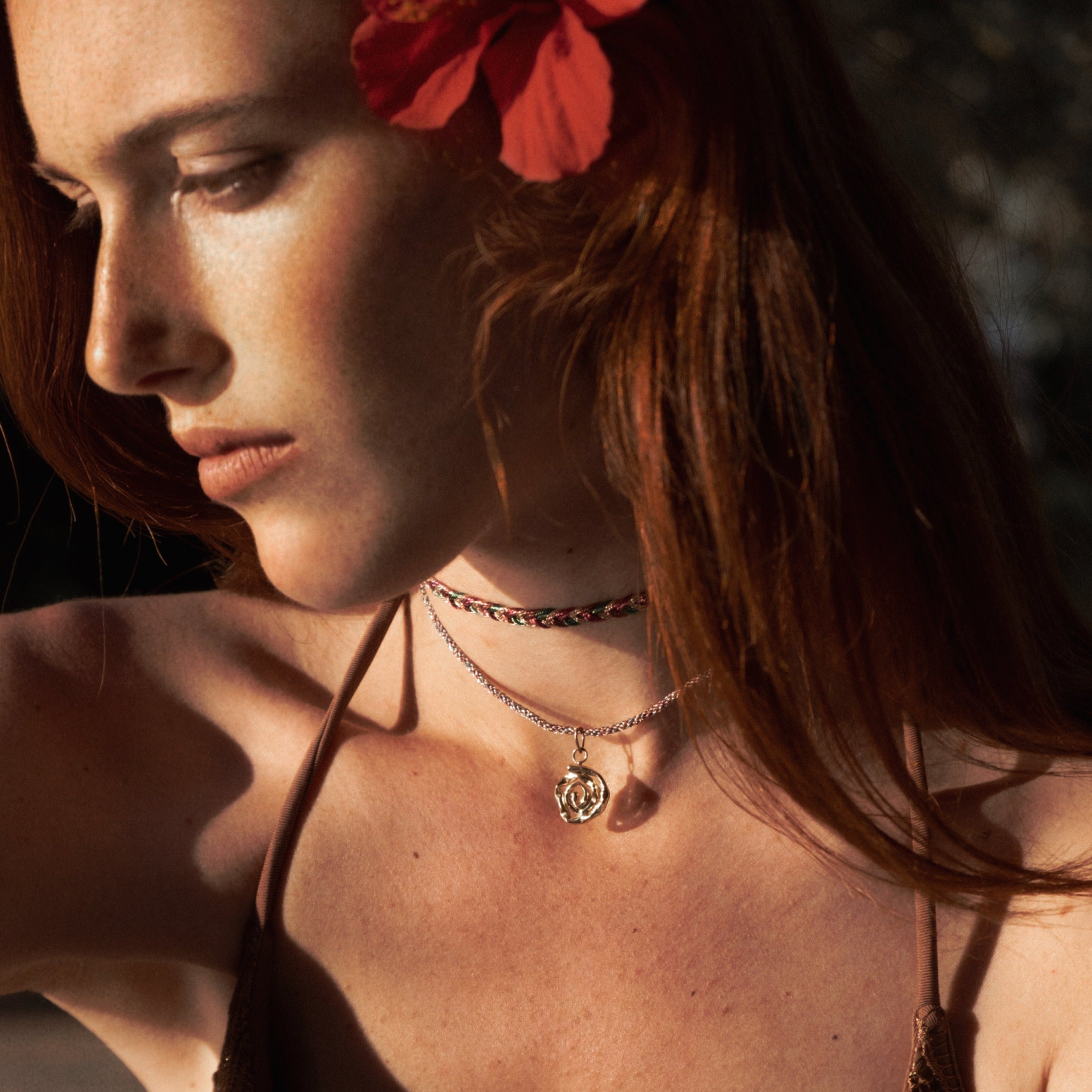 Rose Necklace 18k Gold