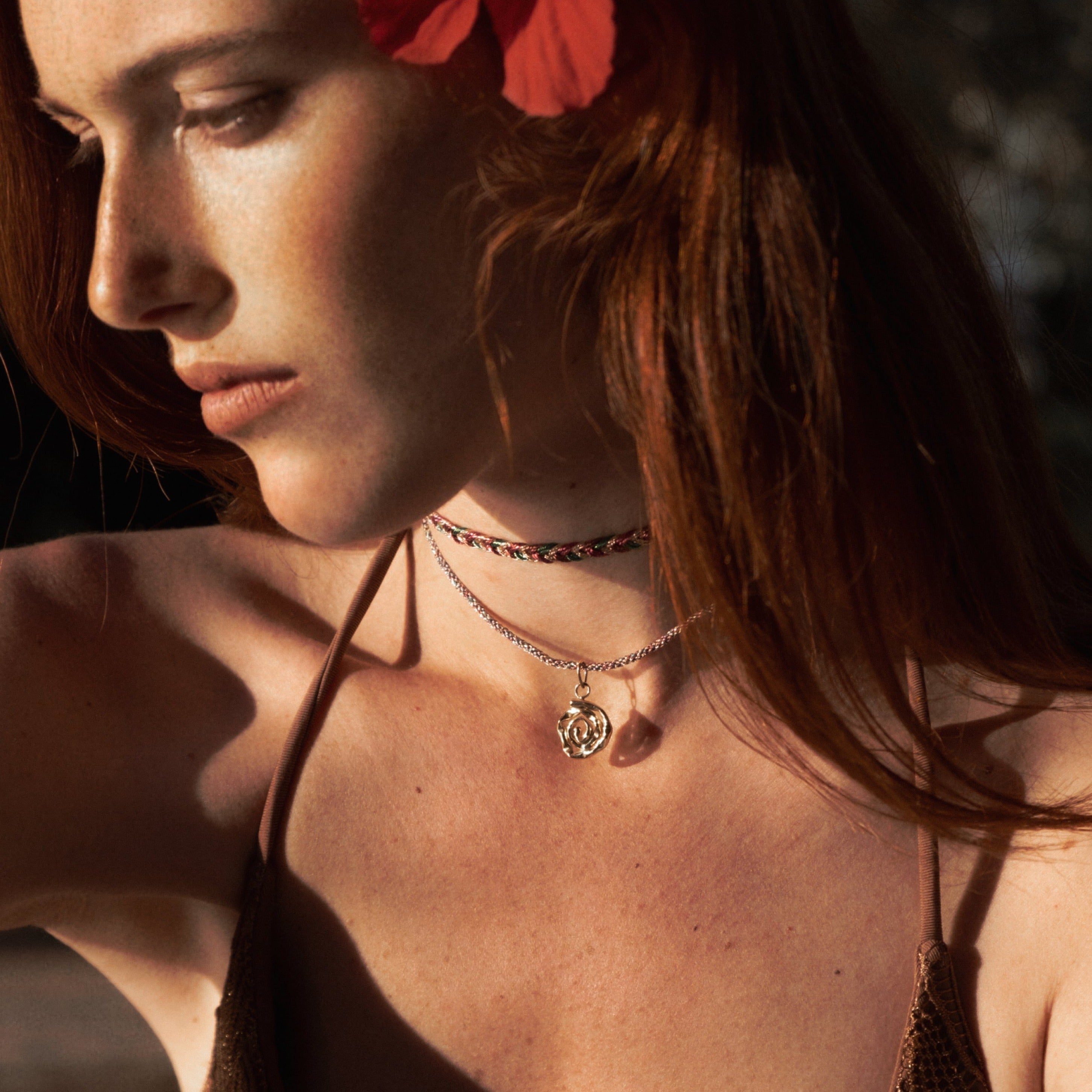 Eya n°2 Choker Rose lime Raspberry