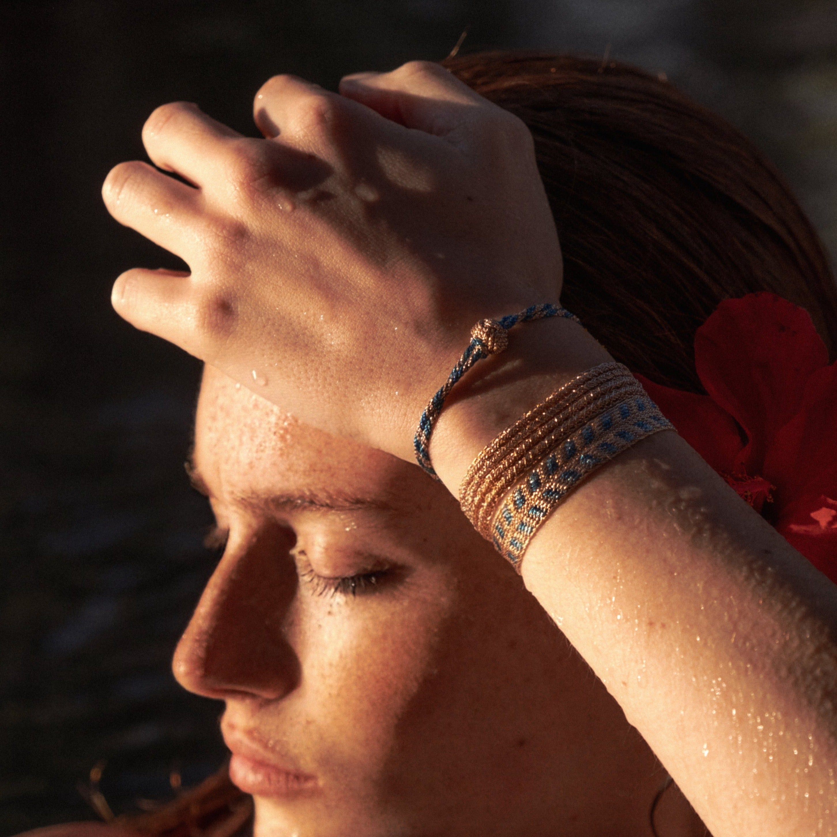 Akad n°2 Bracelet in Rose Gold Tiffany Blue