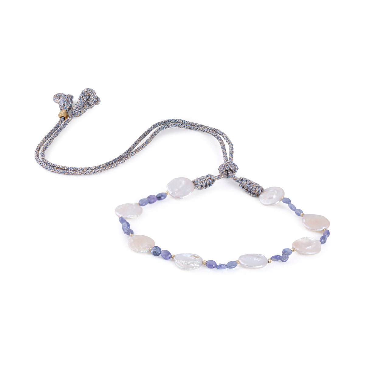 Talia Necklace in Peach Lavender Grey/ 18K Gold
