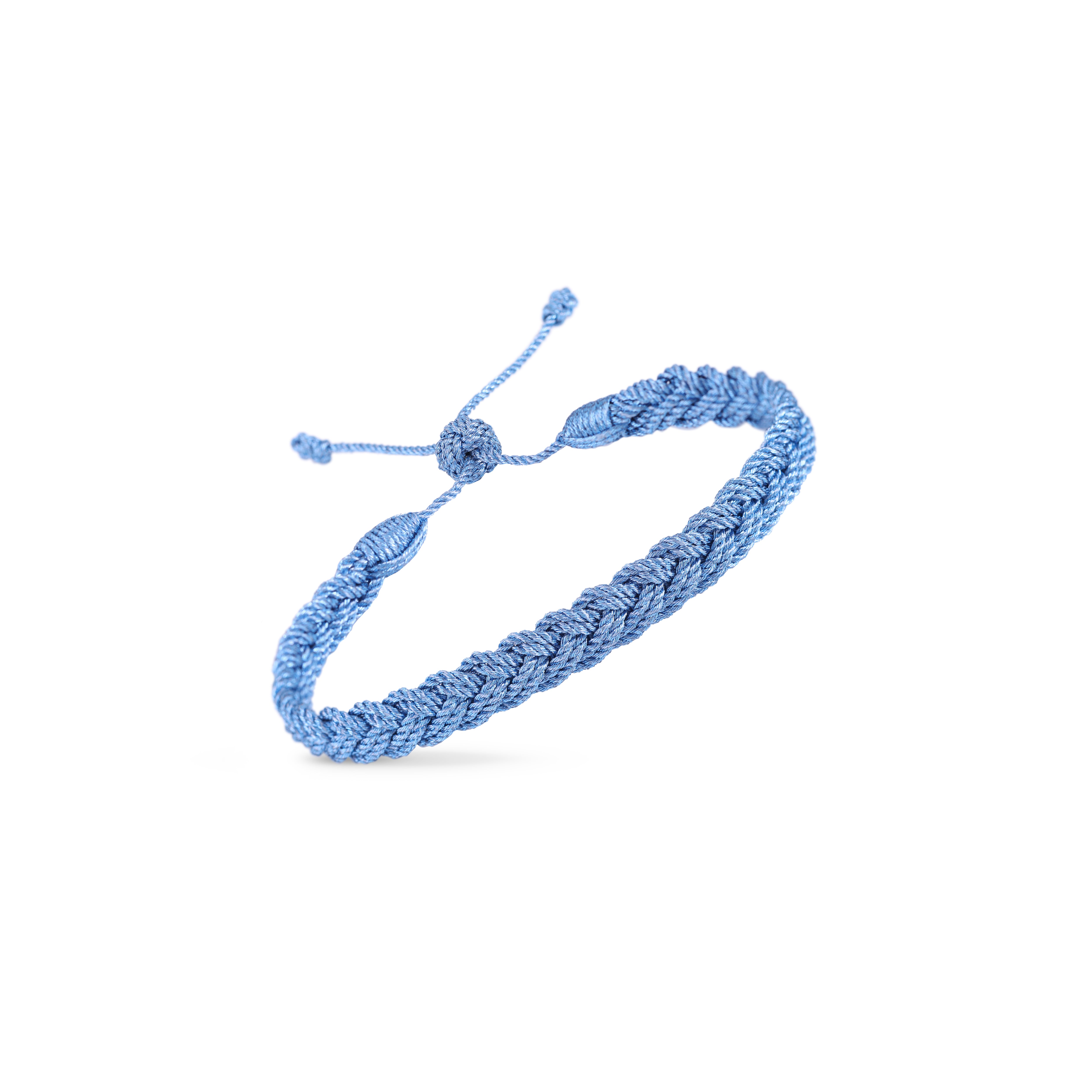 Woven Bracelet in Silver Blue - Men
