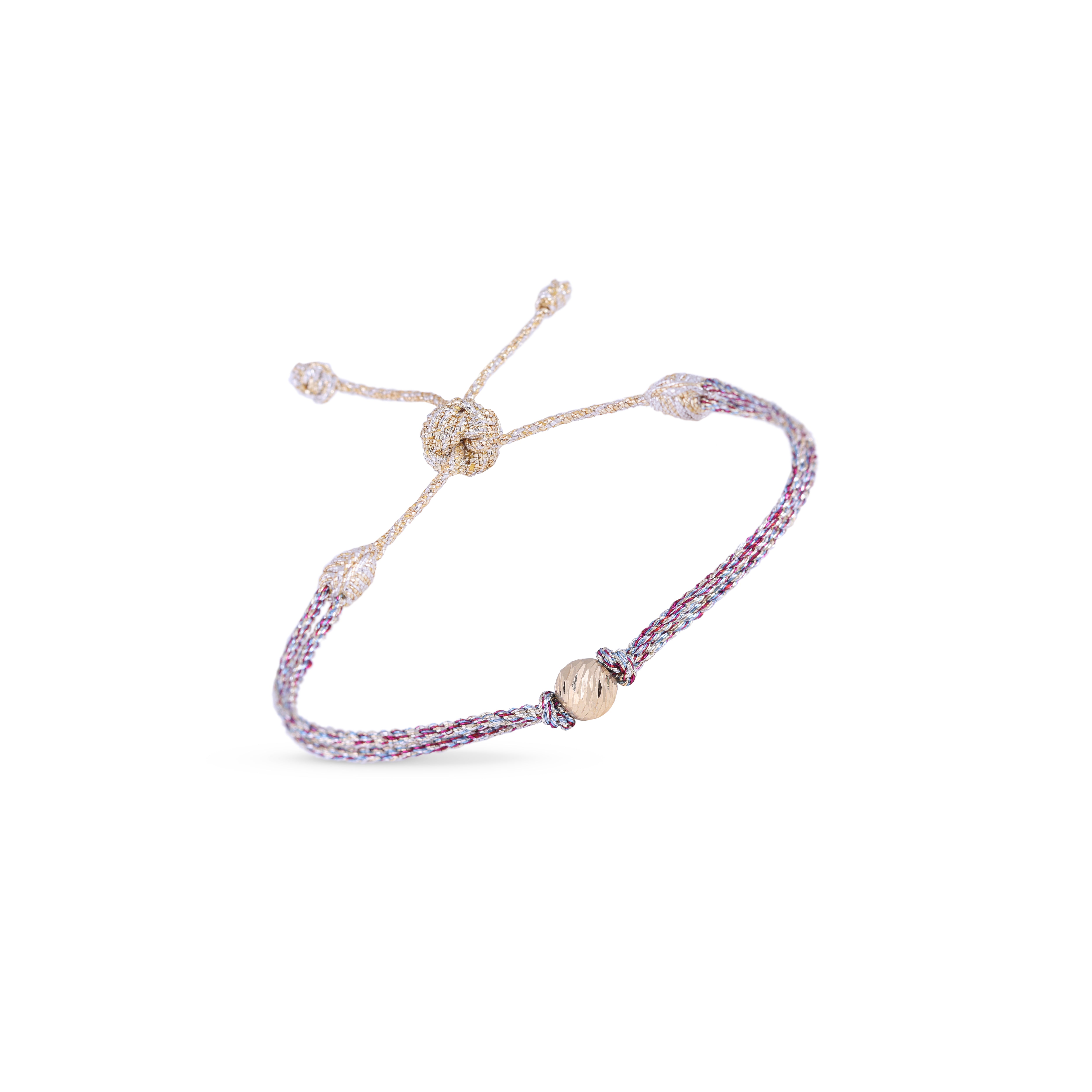 Zina Bracelet in Gold & Silver Shiny Pink w/ 18k gold