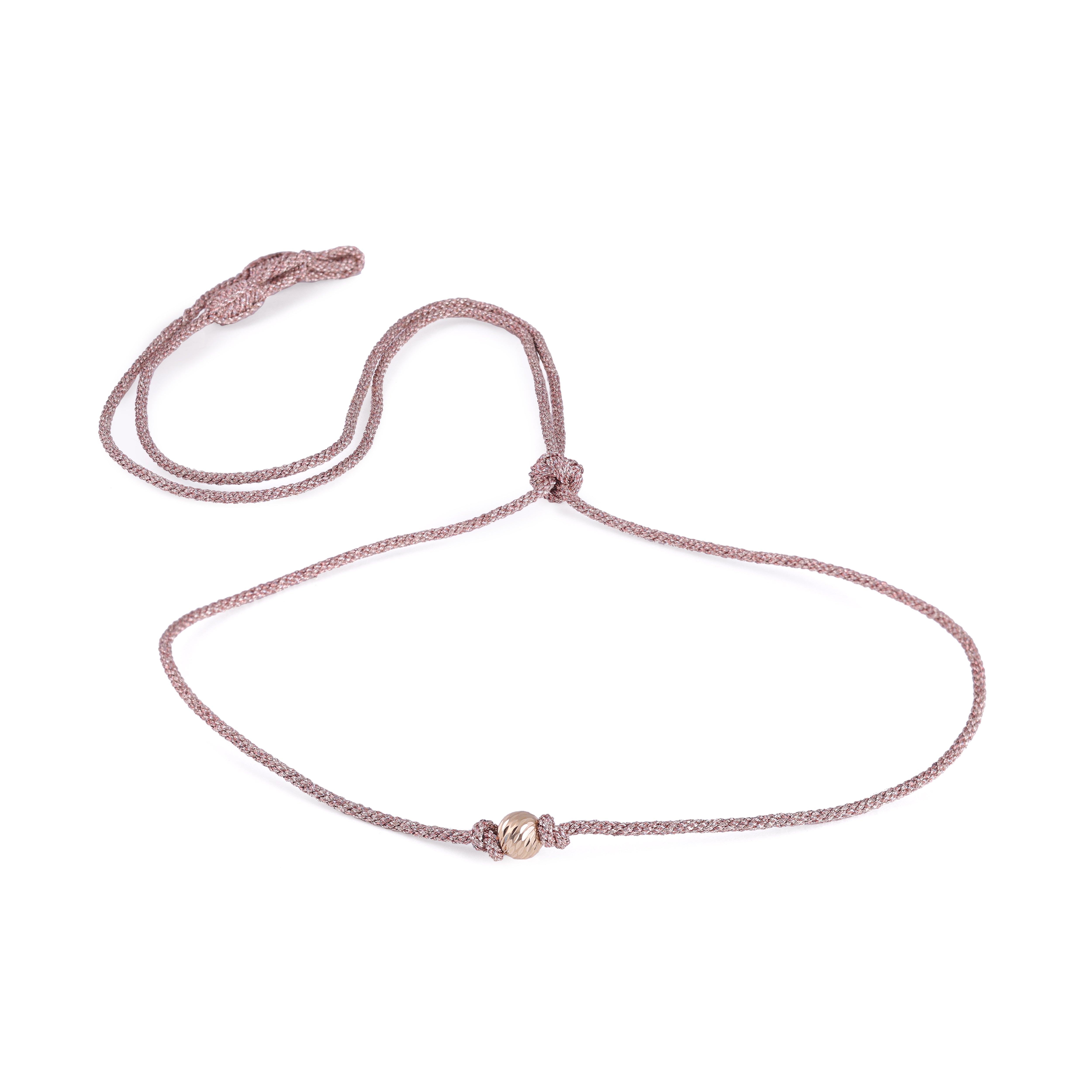 Zina Necklace in Rose Gold Muted Burgundy w/ 18k gold