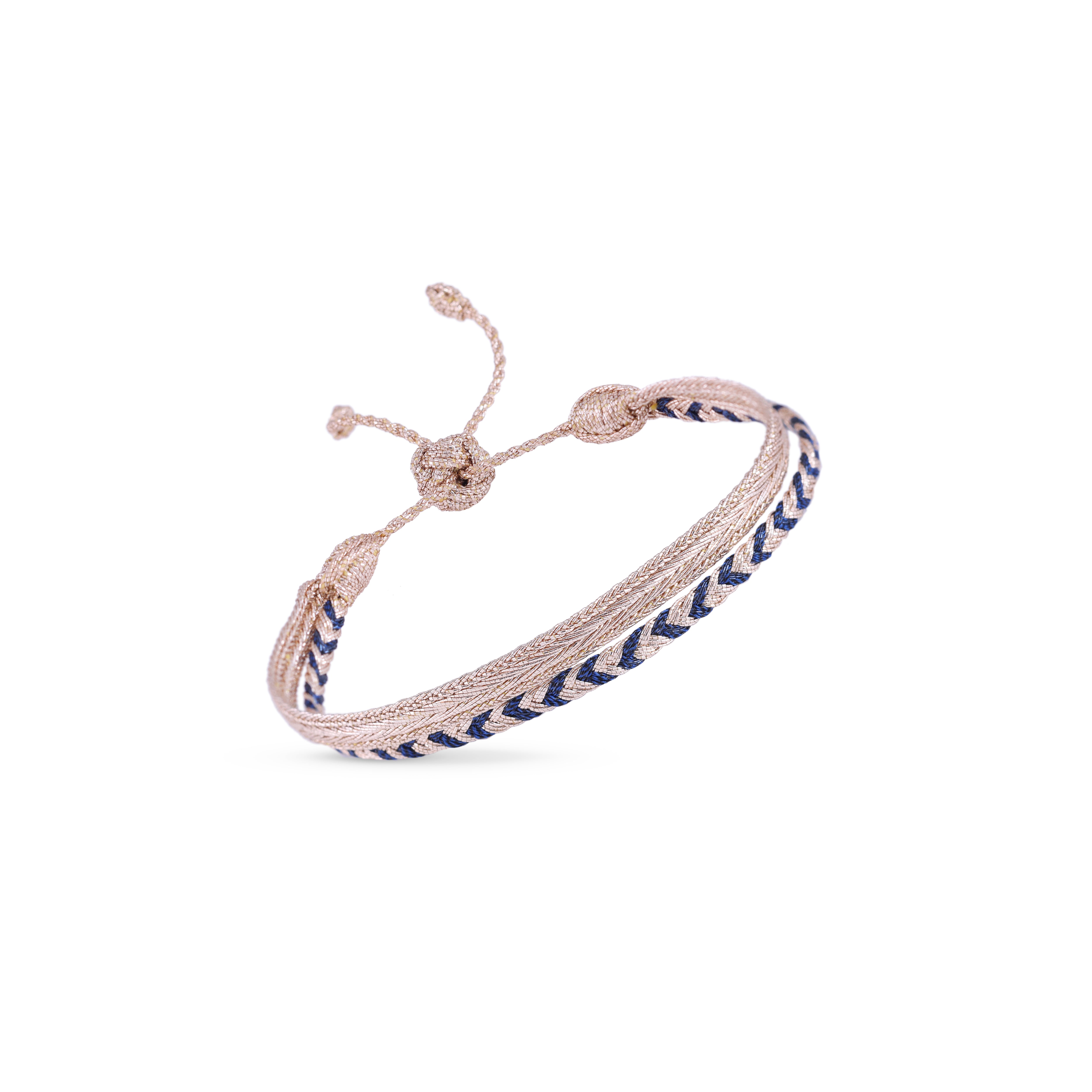 Duo Bracelet Mini Eya nº2 Rose Gold Navy + Mini arrow RG