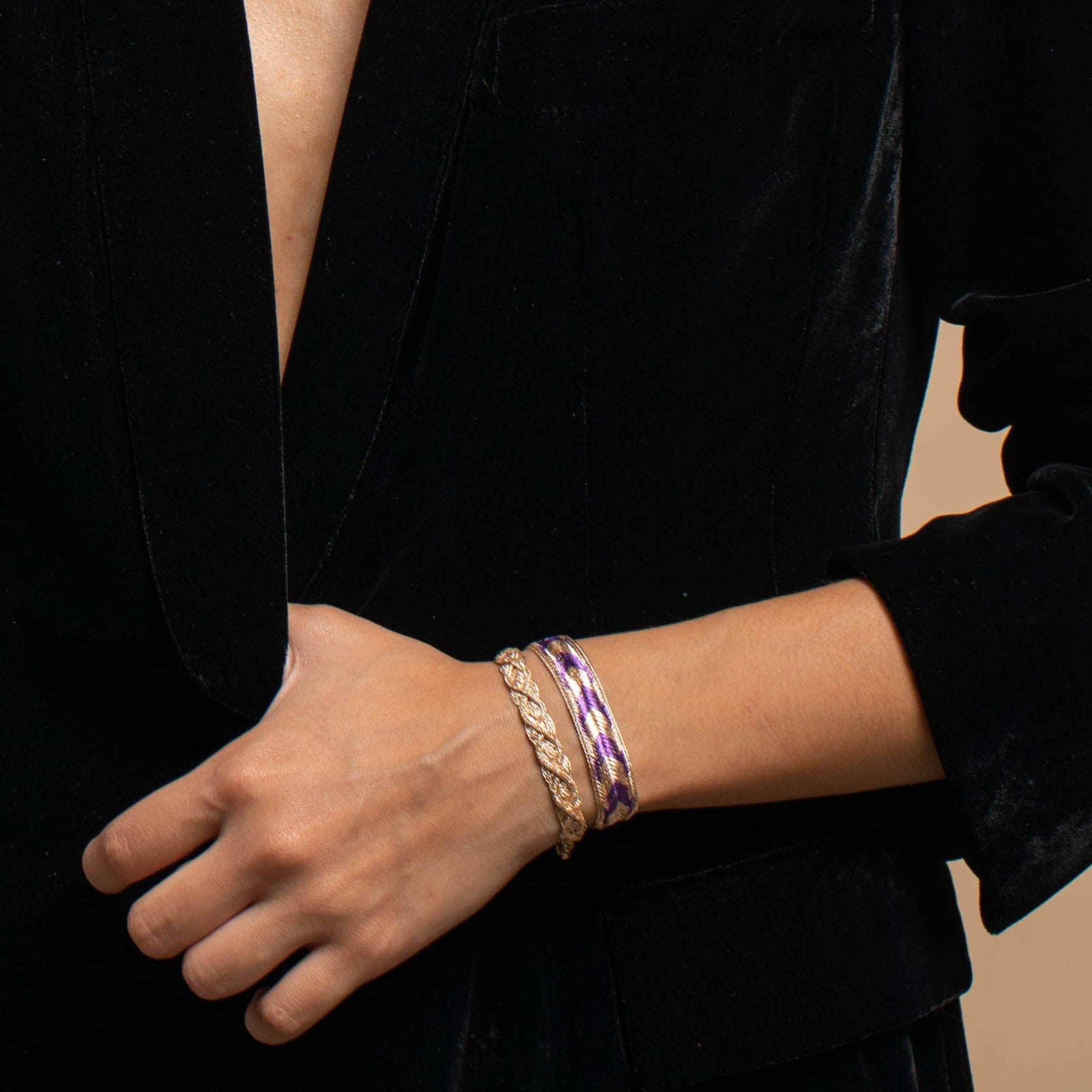 Arrow bracelet in Rose Gold Purple