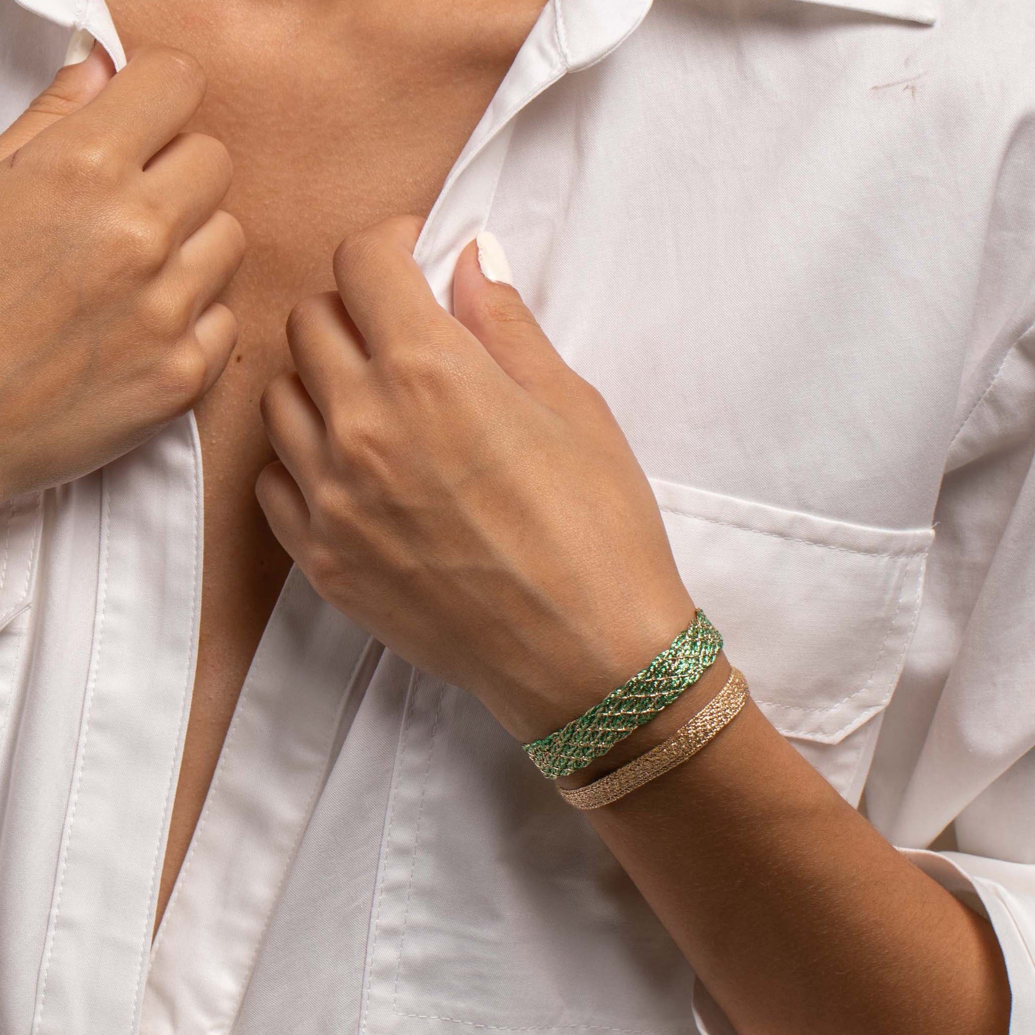 Lines n°1 bracelet in Rose Gold Mint