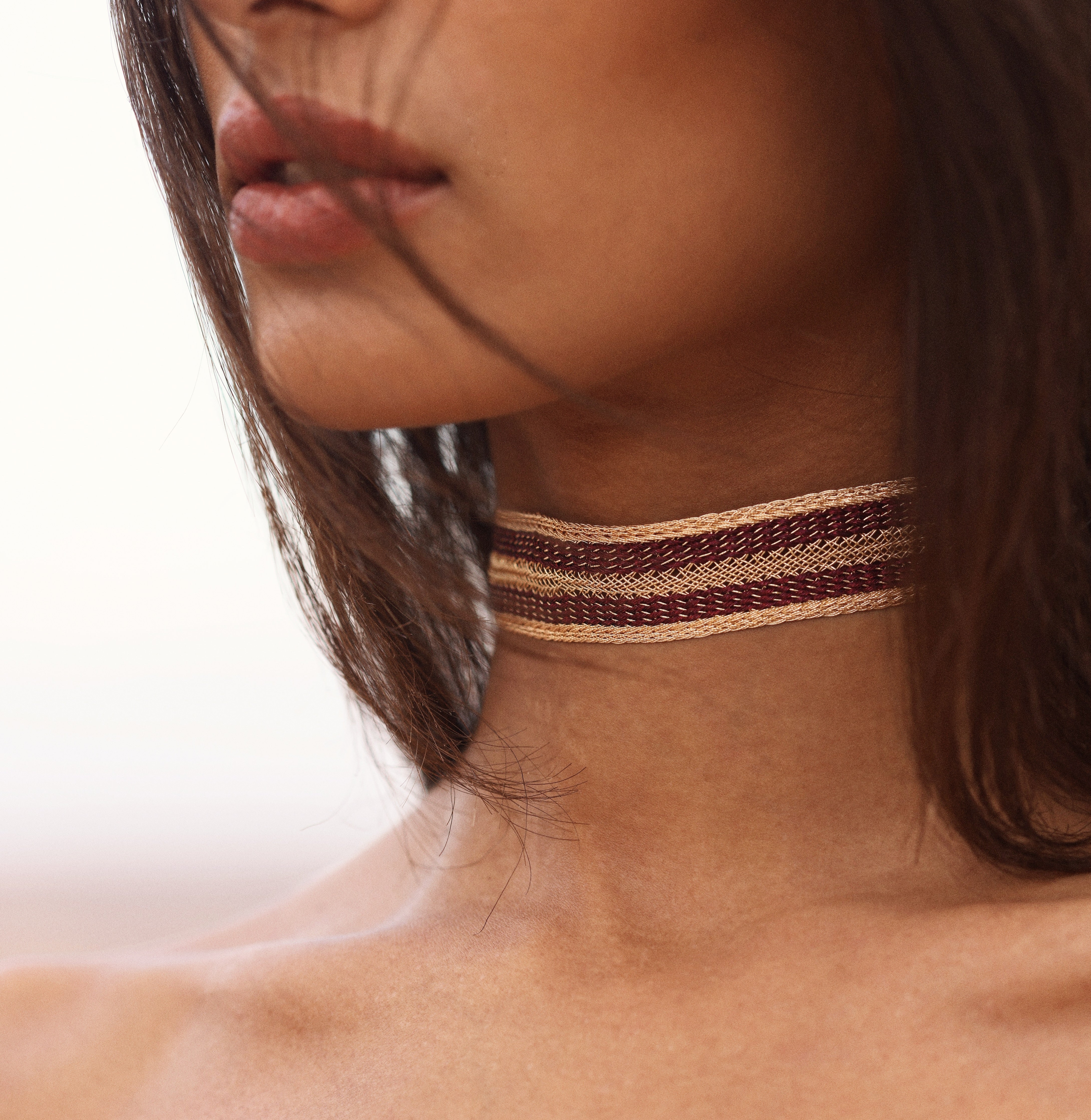 Maxi Yula n°3 Choker in Peach Grape