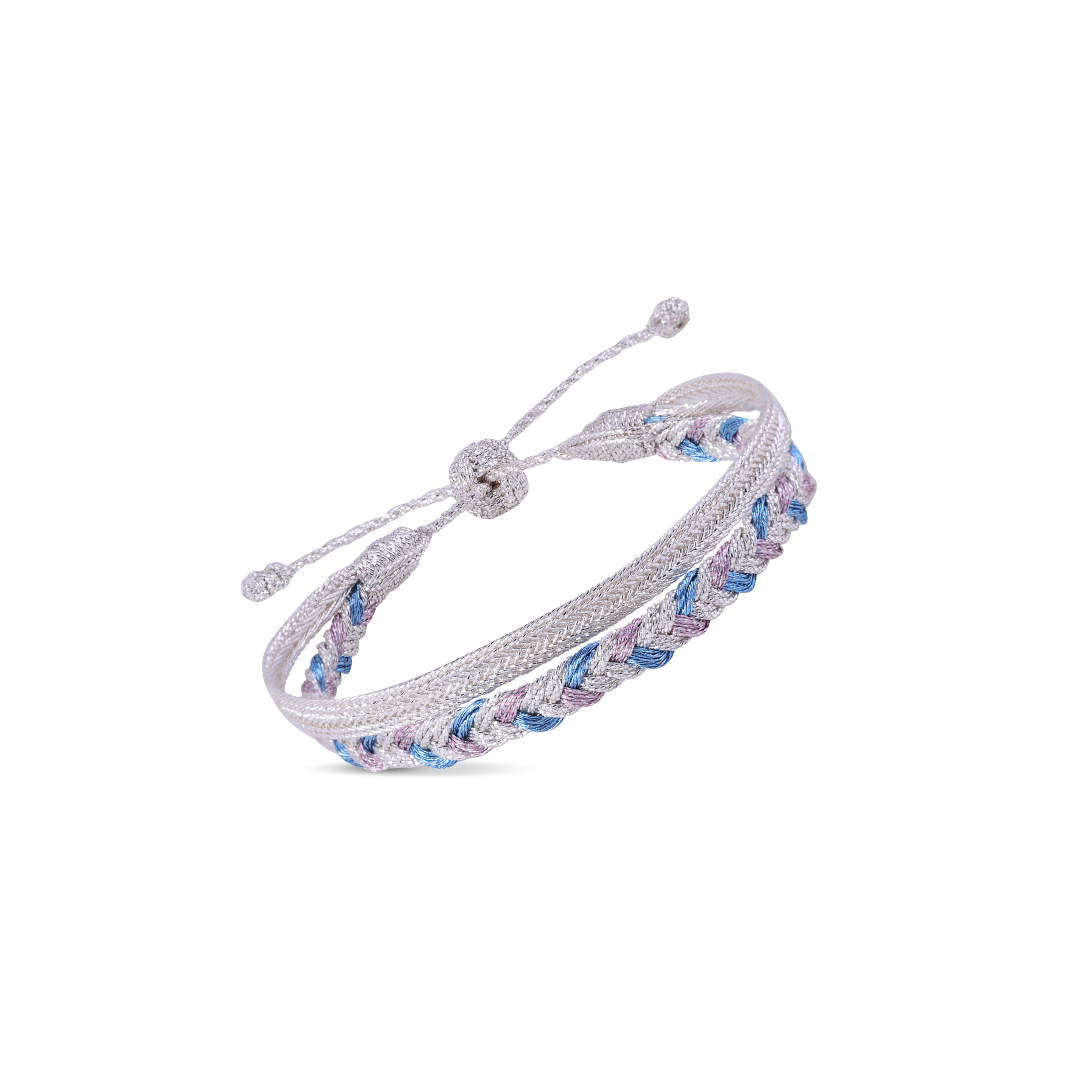 Duo Eya Silver Blue Pink + Mini Arrow Silver Bracelet