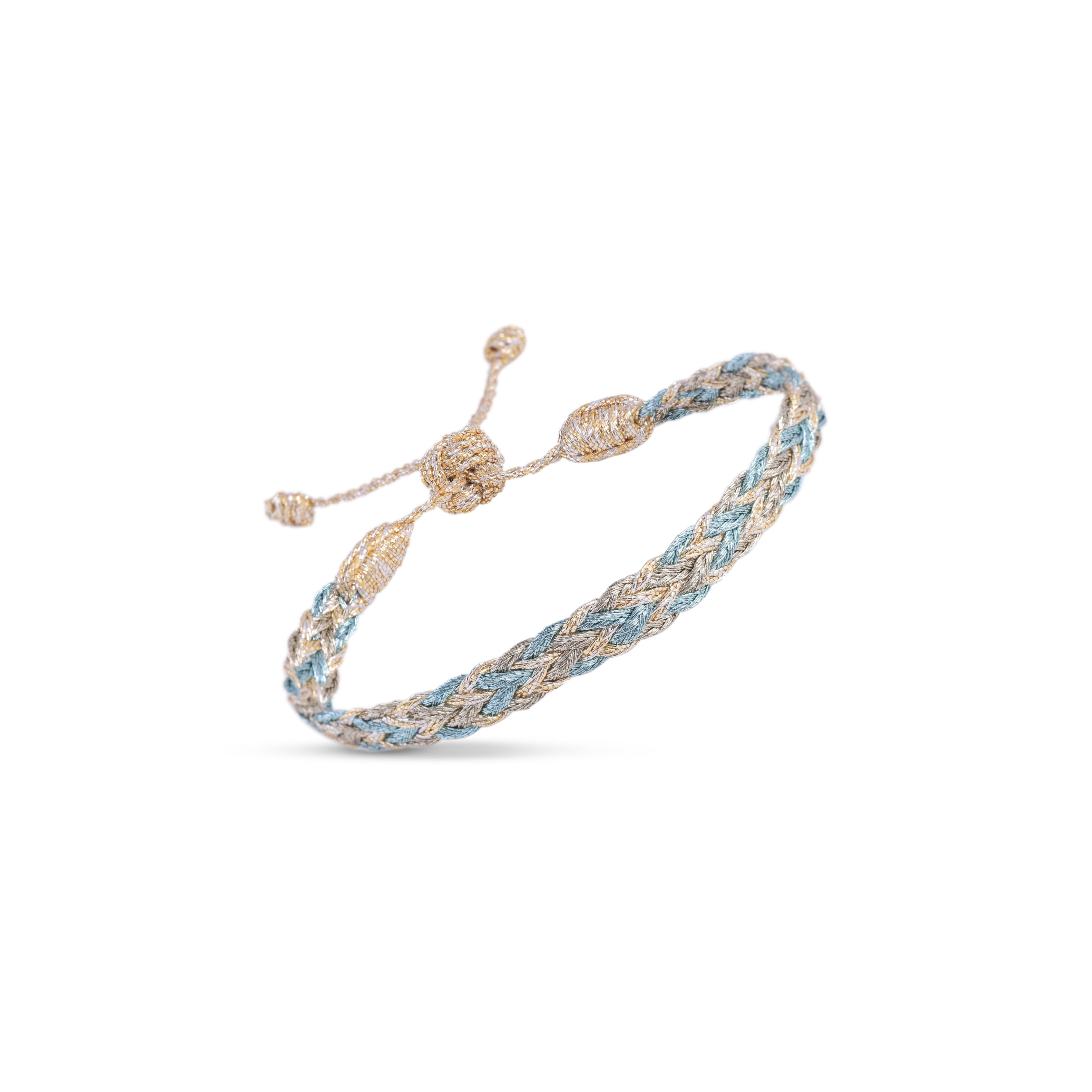 Zyn n°2 Bracelet in Gold & Silver Sky Blue