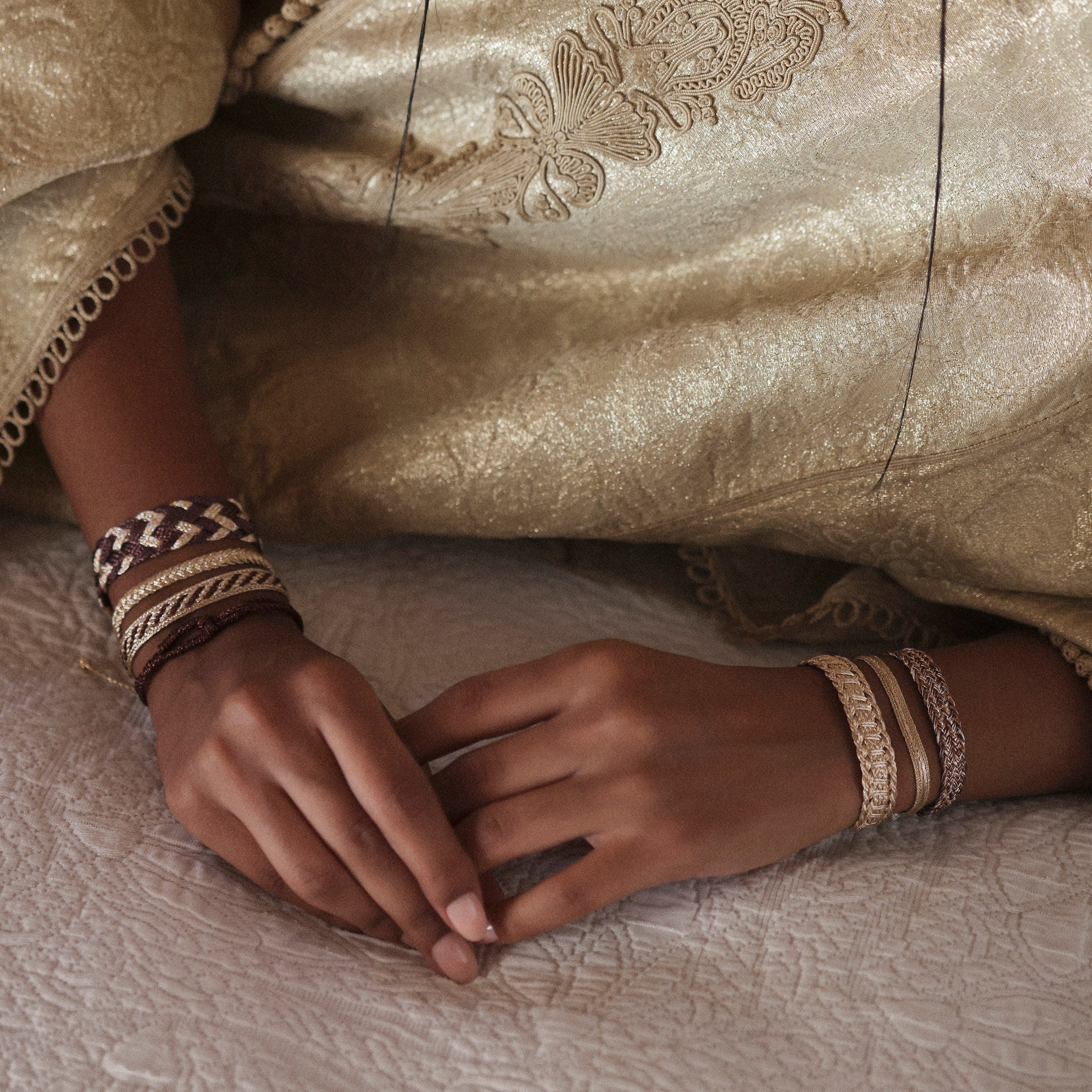 Duo Bracelet Izy nº2 in Rose Gold Choco Brown + Eya RG