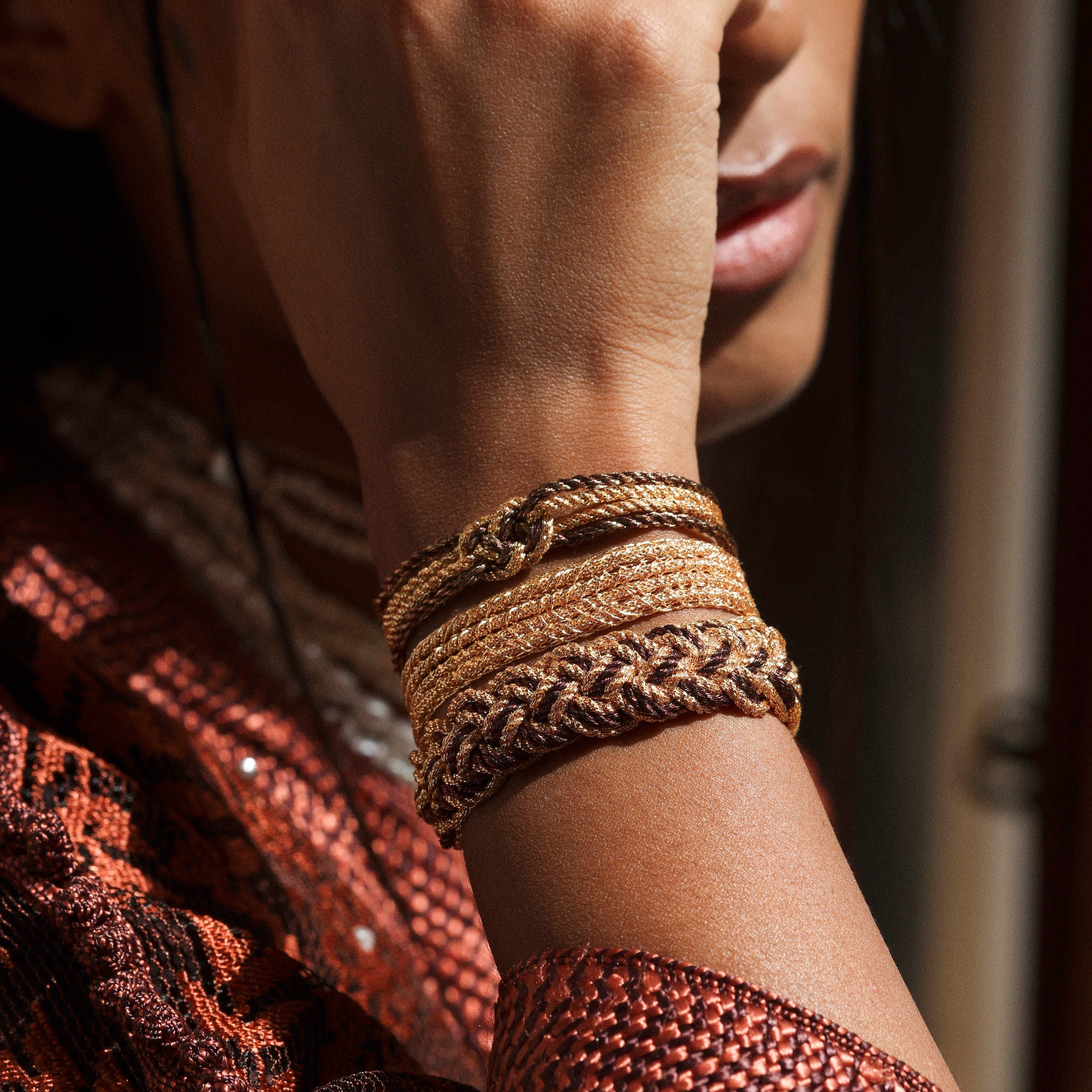 Knot nº2 Bracelet in Peach Choco Walnut