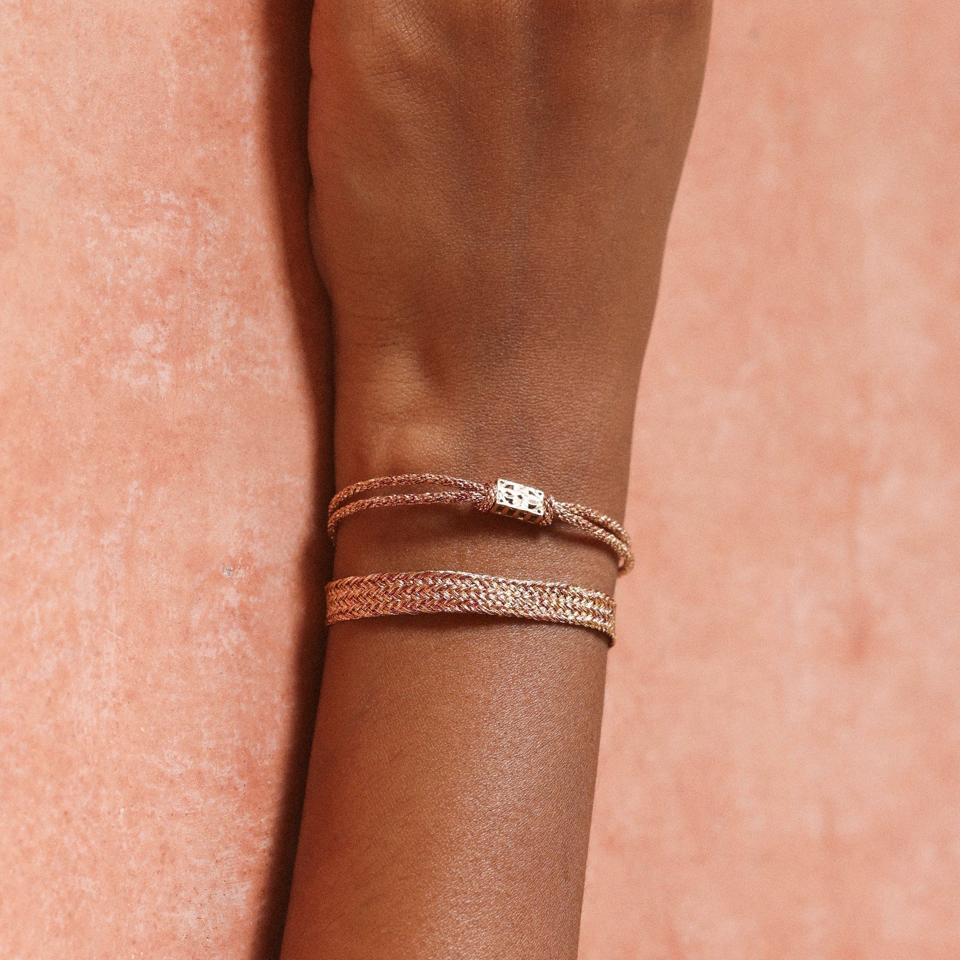 Nira Bracelet in Peach Mahogany w/ 18k Gold
