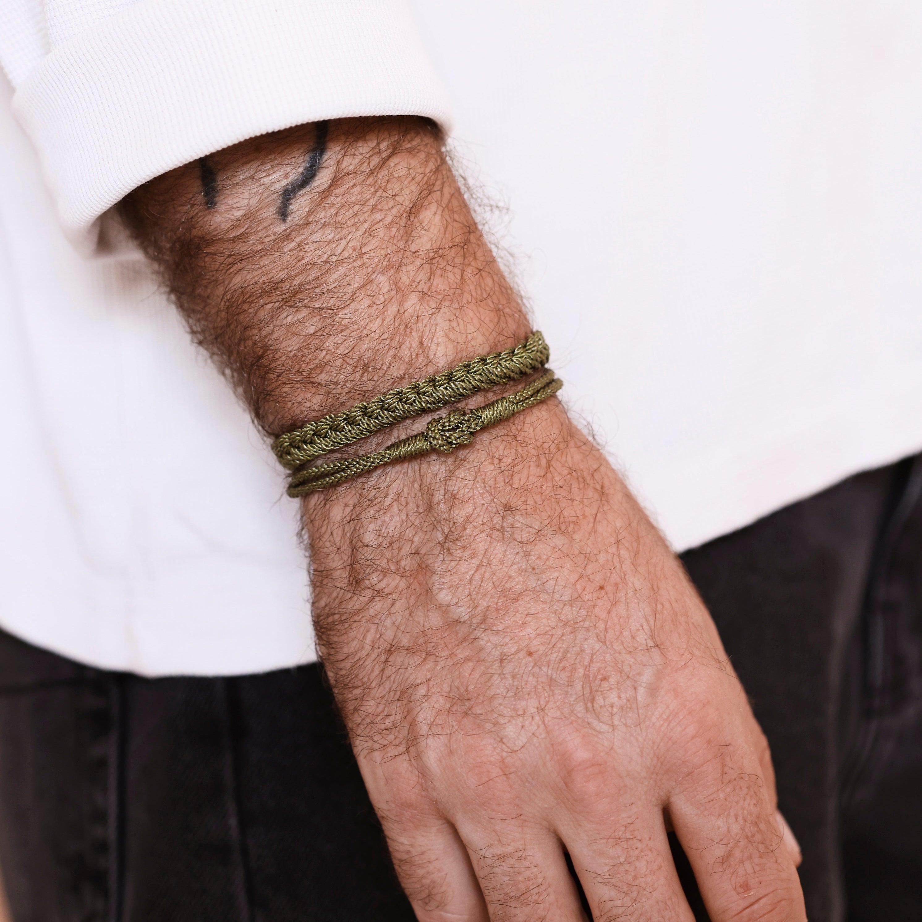 Bracelet Knot II Matte Olive - HOMME