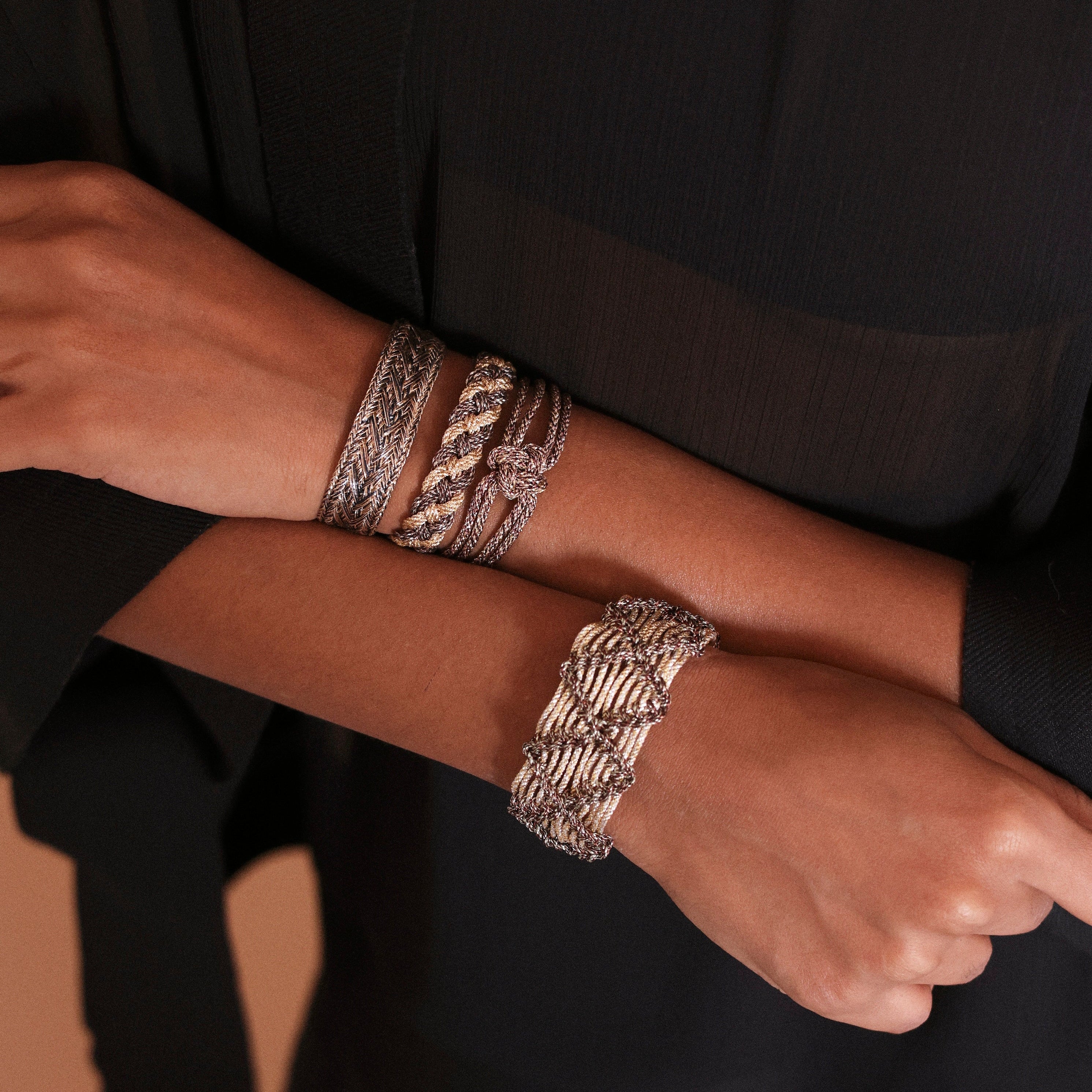 Dama nº2 Bracelet in Gold & Silver Choco Brown